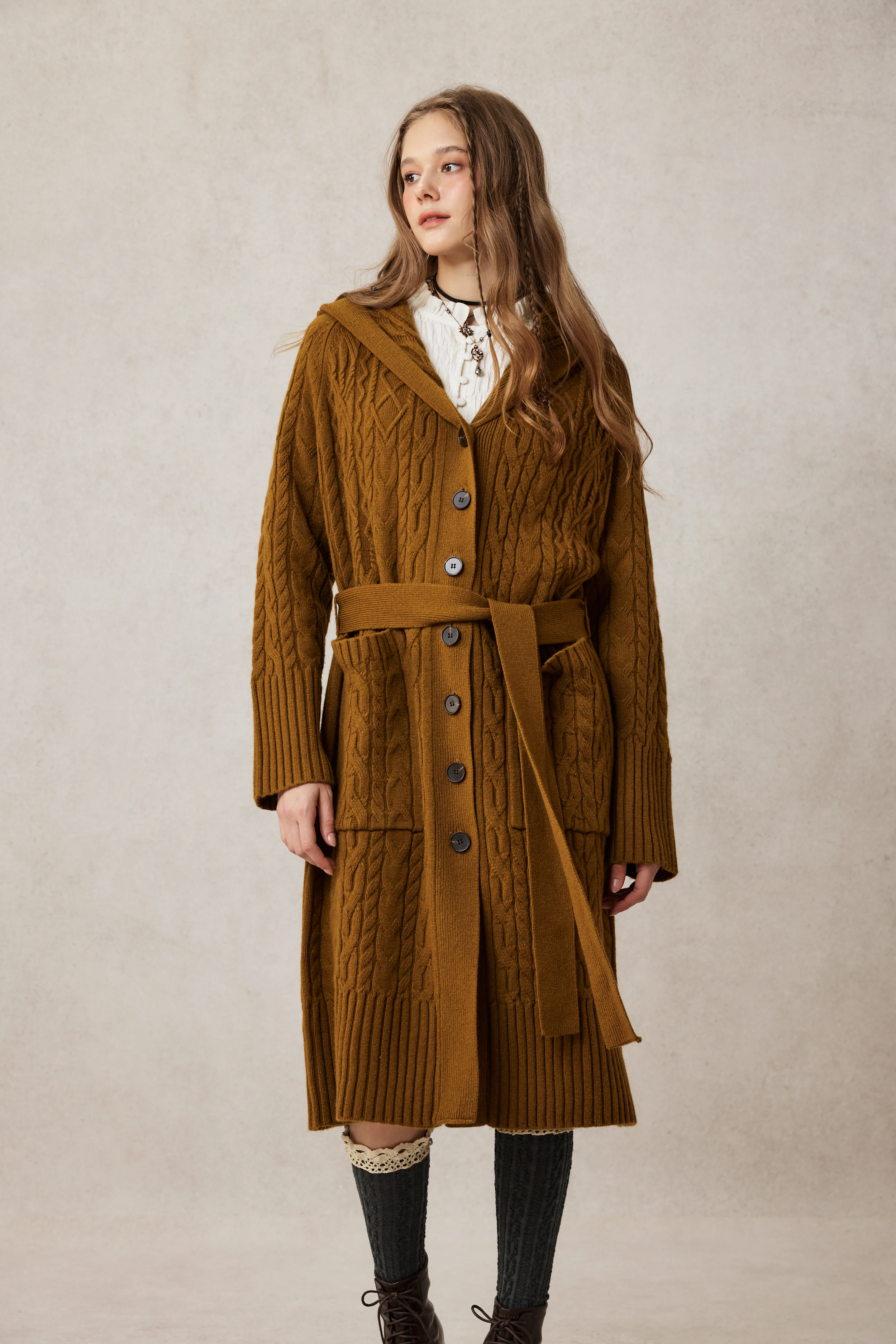 Hudson 15 | 100% wool hooded cardigan coat - Image 10