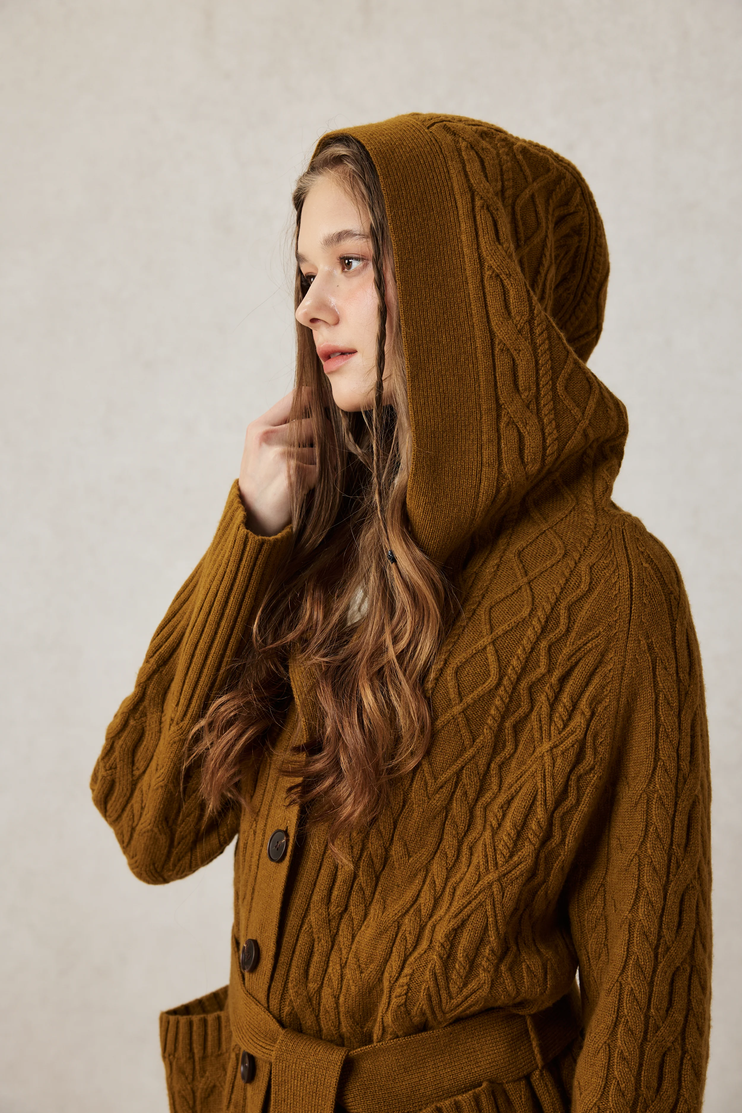 Hudson 15 | 100% wool hooded cardigan coat - Image 11