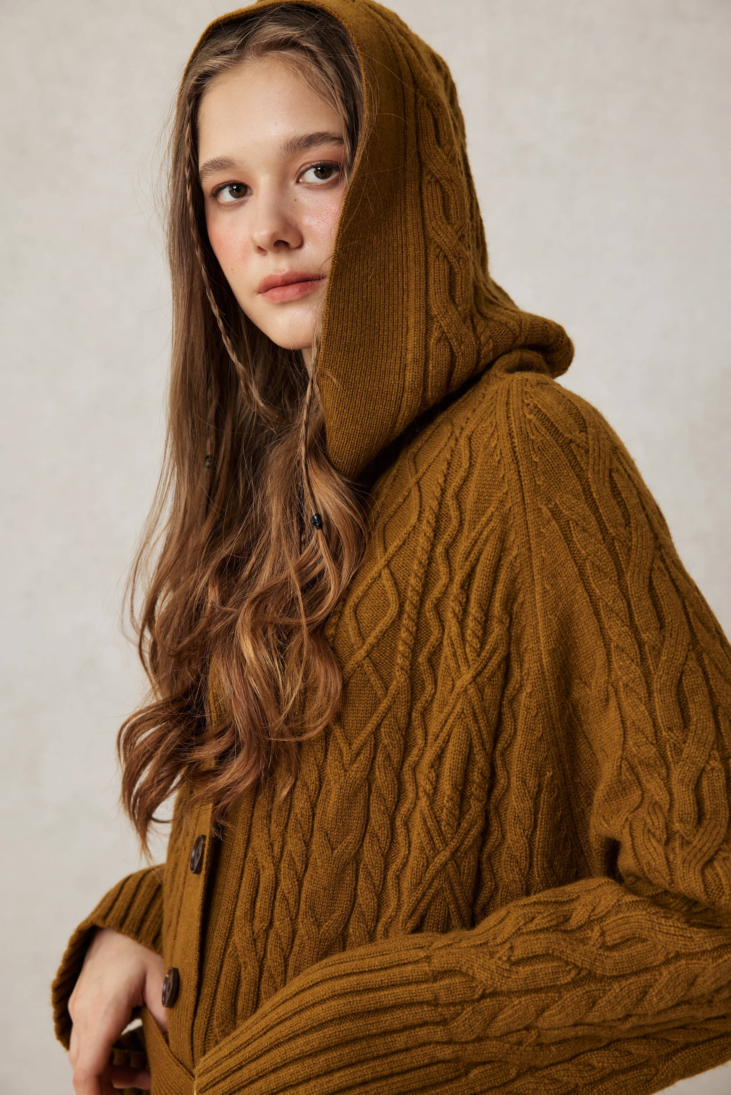 Hudson 15 | 100% wool hooded cardigan coat - Image 12