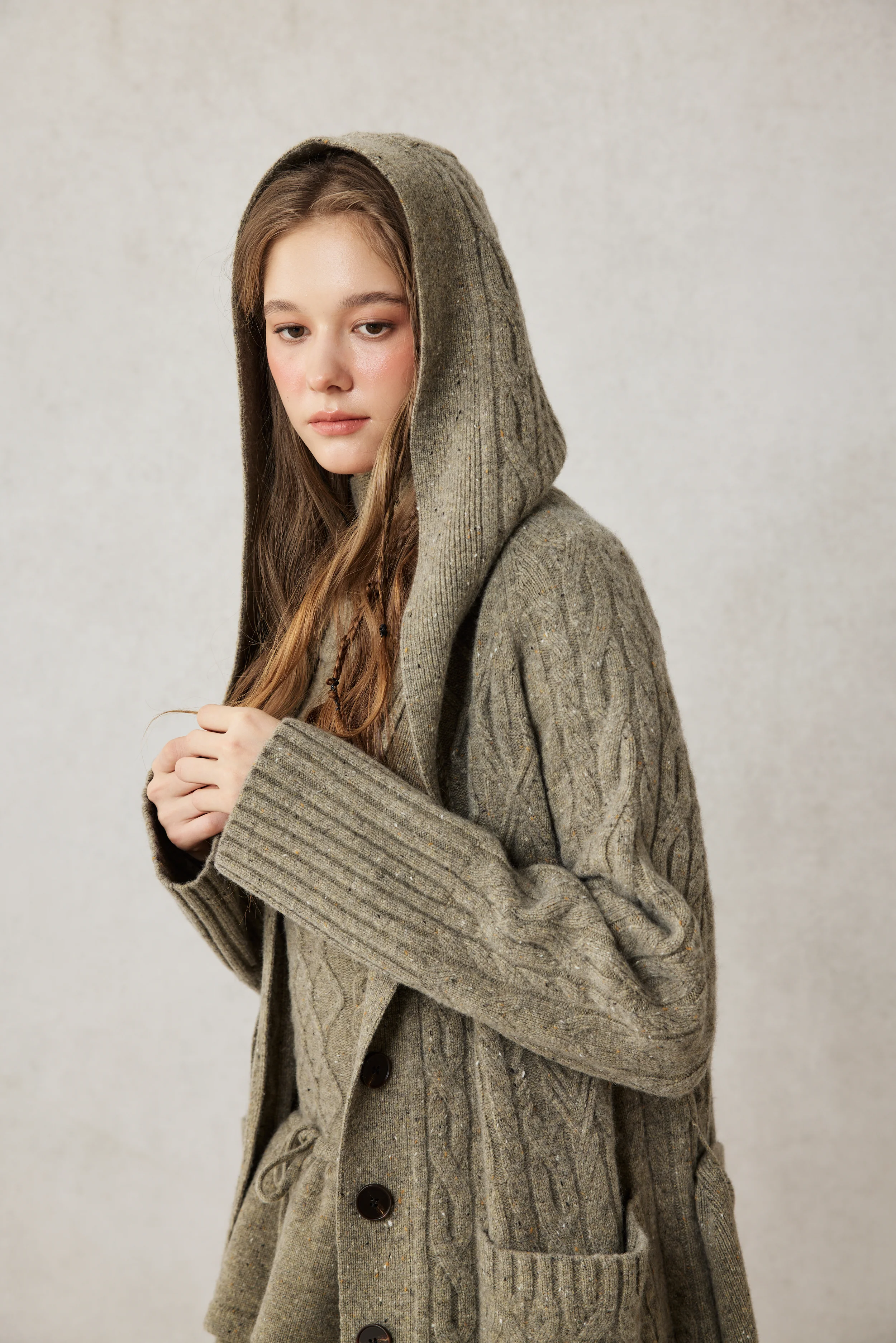 Hudson 15 | 100% wool hooded cardigan coat - Image 10