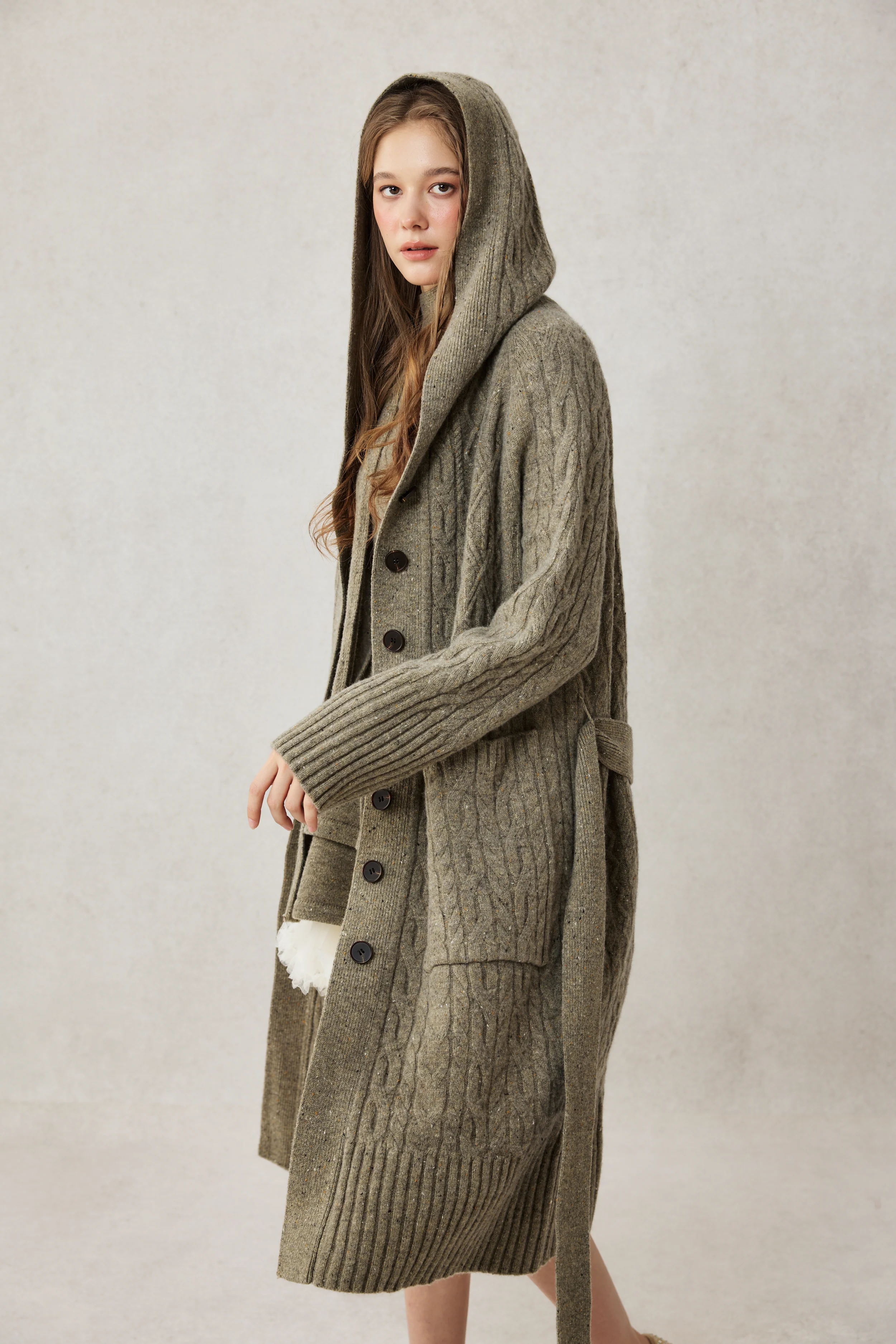 Hudson 15 | 100% wool hooded cardigan coat - Image 11