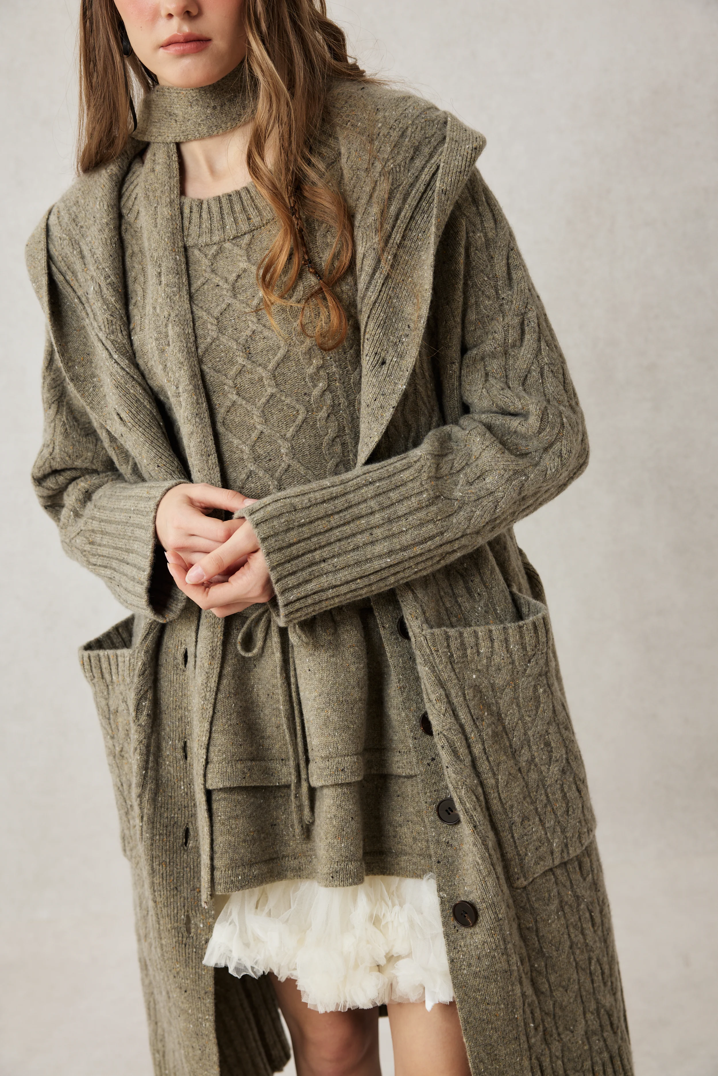 Hudson 15 | 100% wool hooded cardigan coat - Image 12