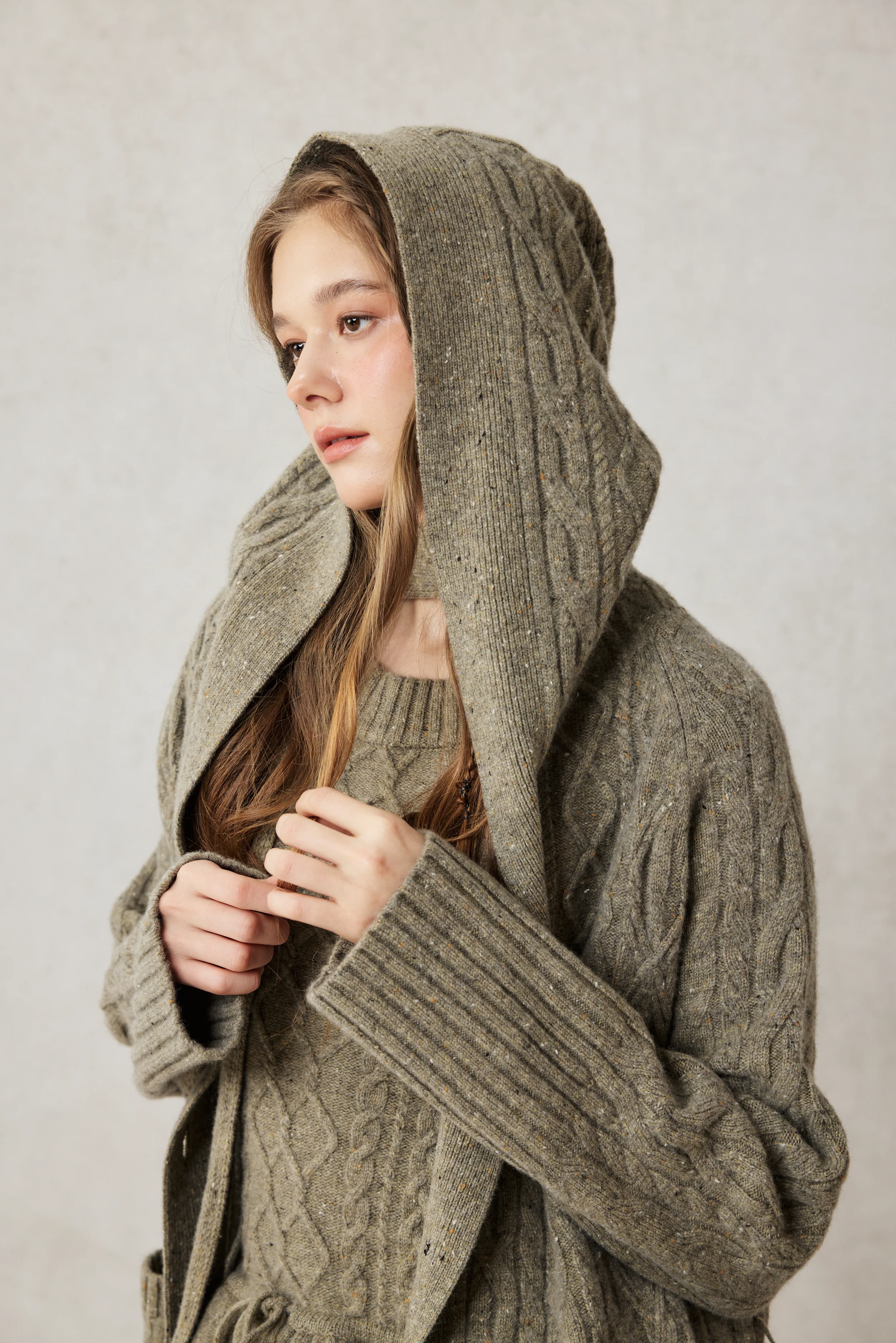 Hudson 15 | 100% wool hooded cardigan coat - Image 13