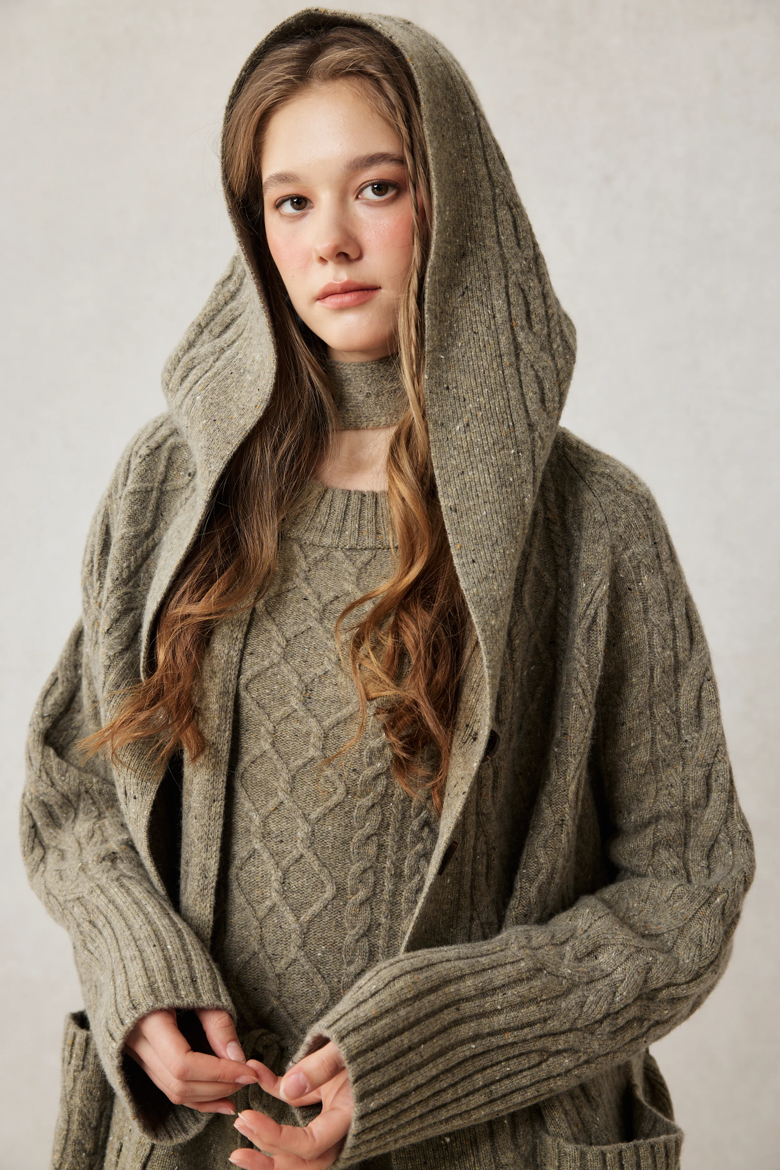 Hudson 15 | 100% wool hooded cardigan coat - Image 3