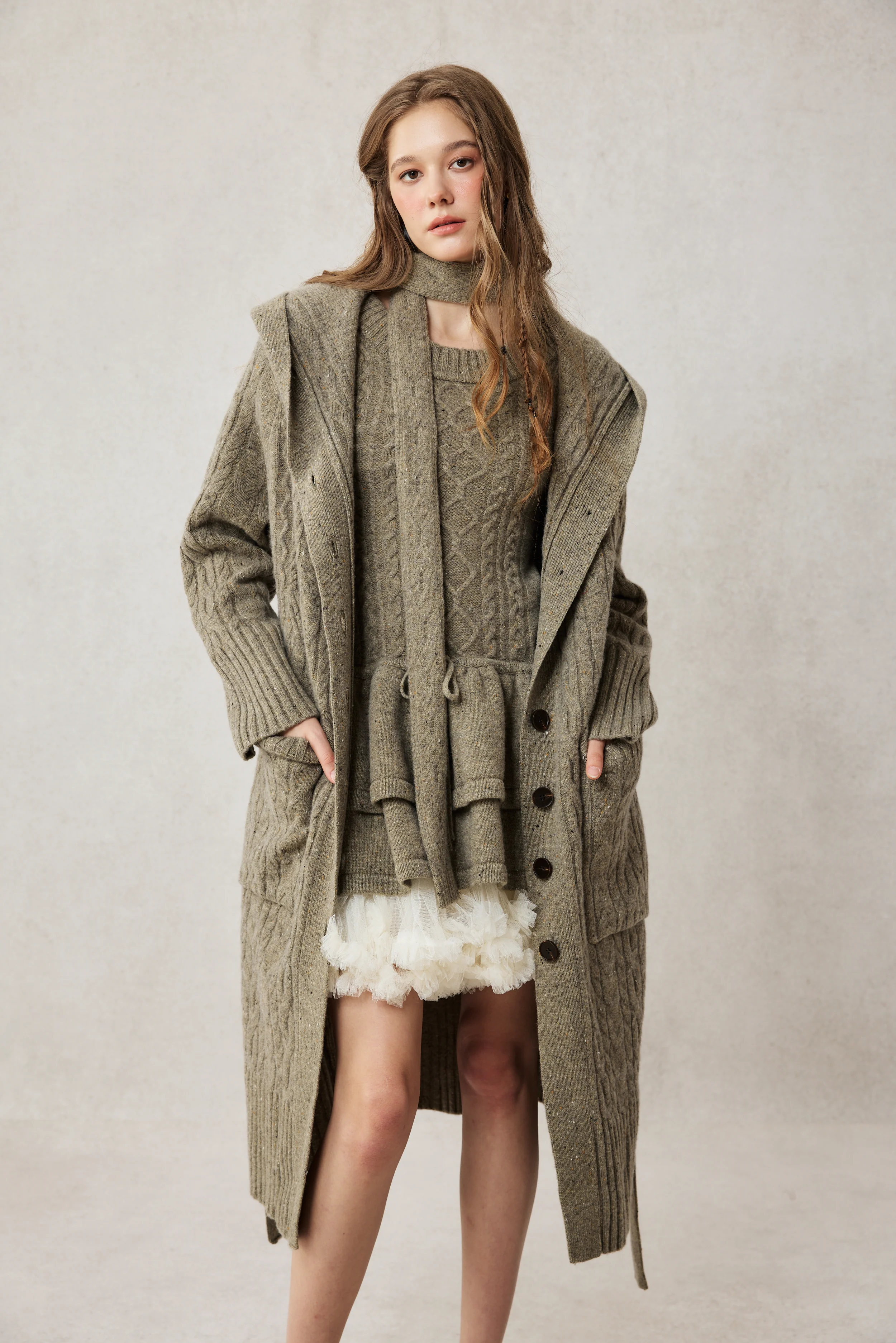 Hudson 15 | 100% wool hooded cardigan coat - Image 5