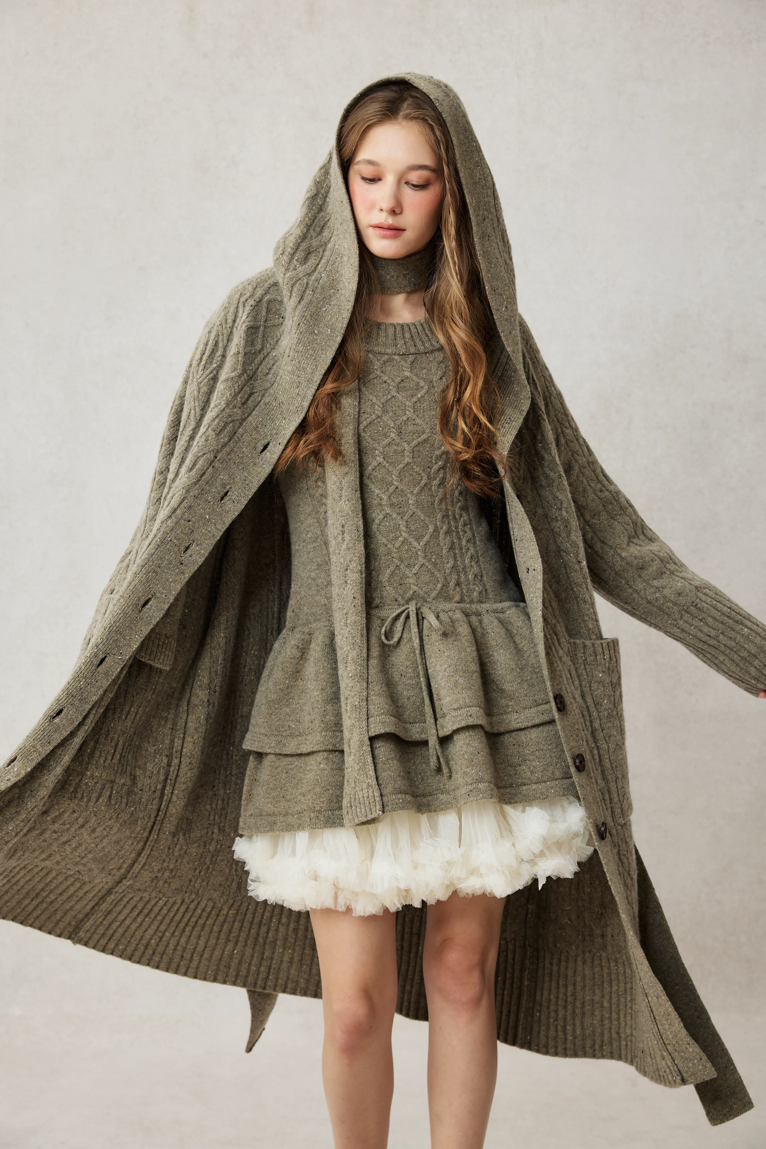 Hudson 15 | 100% wool hooded cardigan coat - Image 6