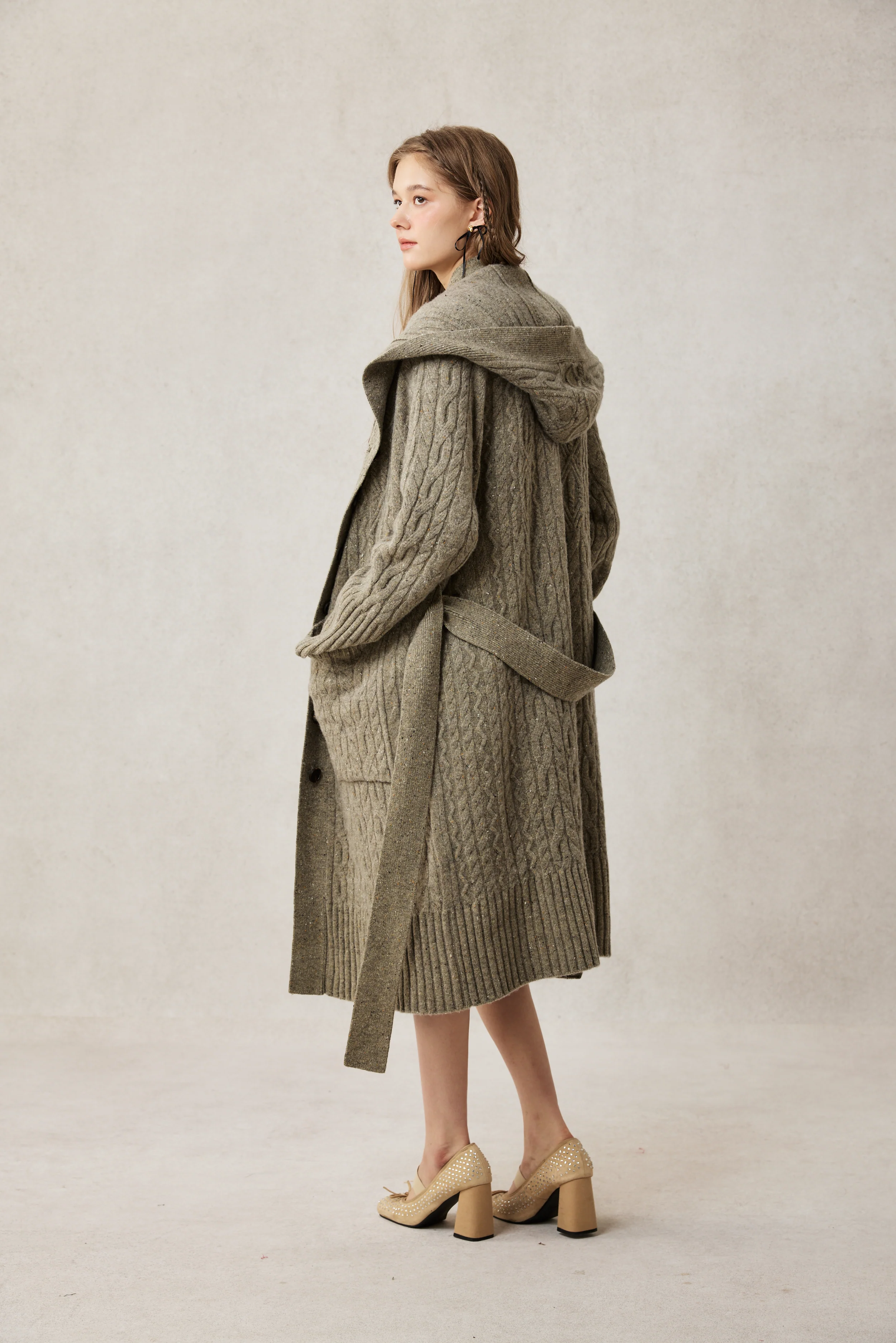Hudson 15 | 100% wool hooded cardigan coat - Image 7