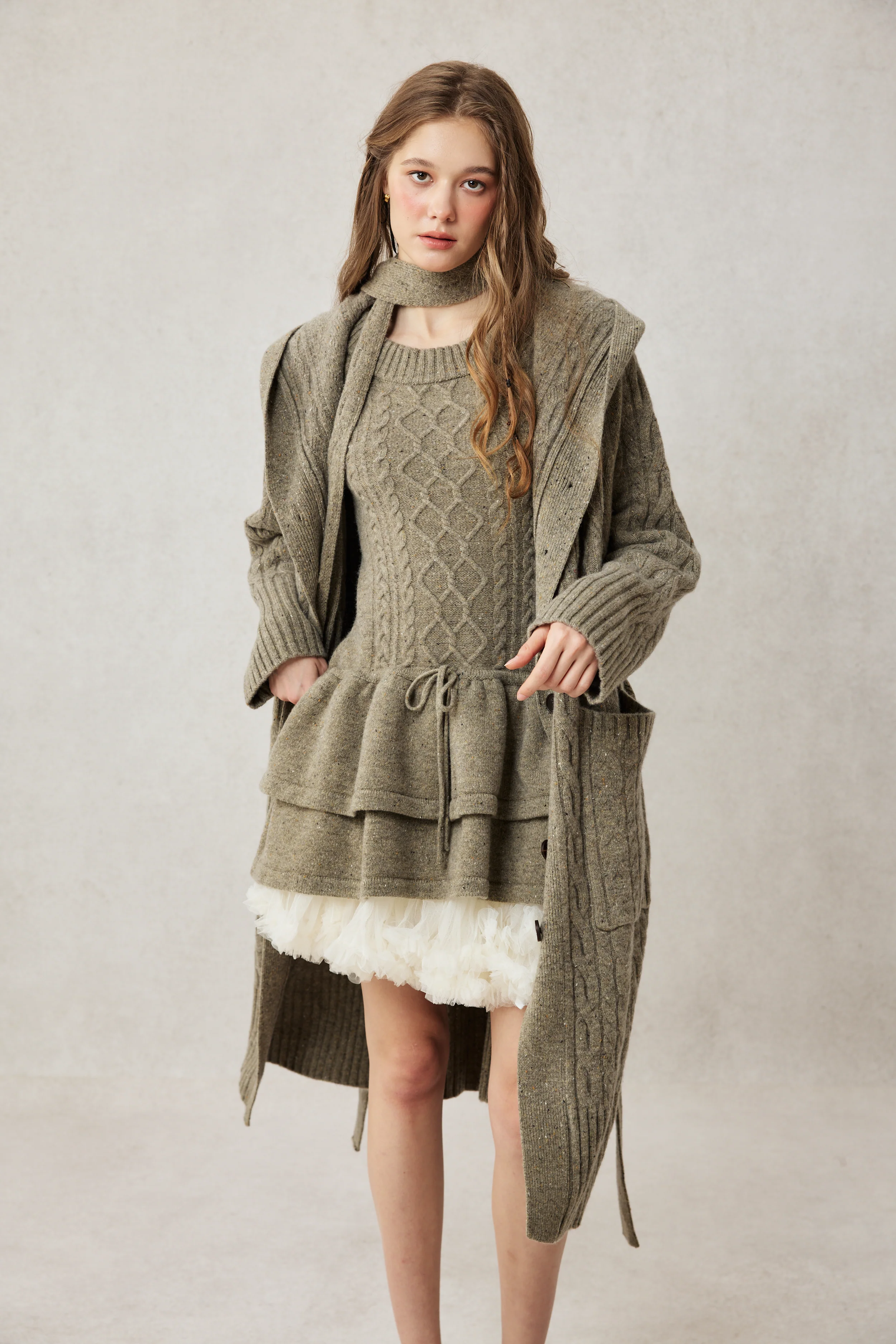 Hudson 15 | 100% wool hooded cardigan coat - Image 8