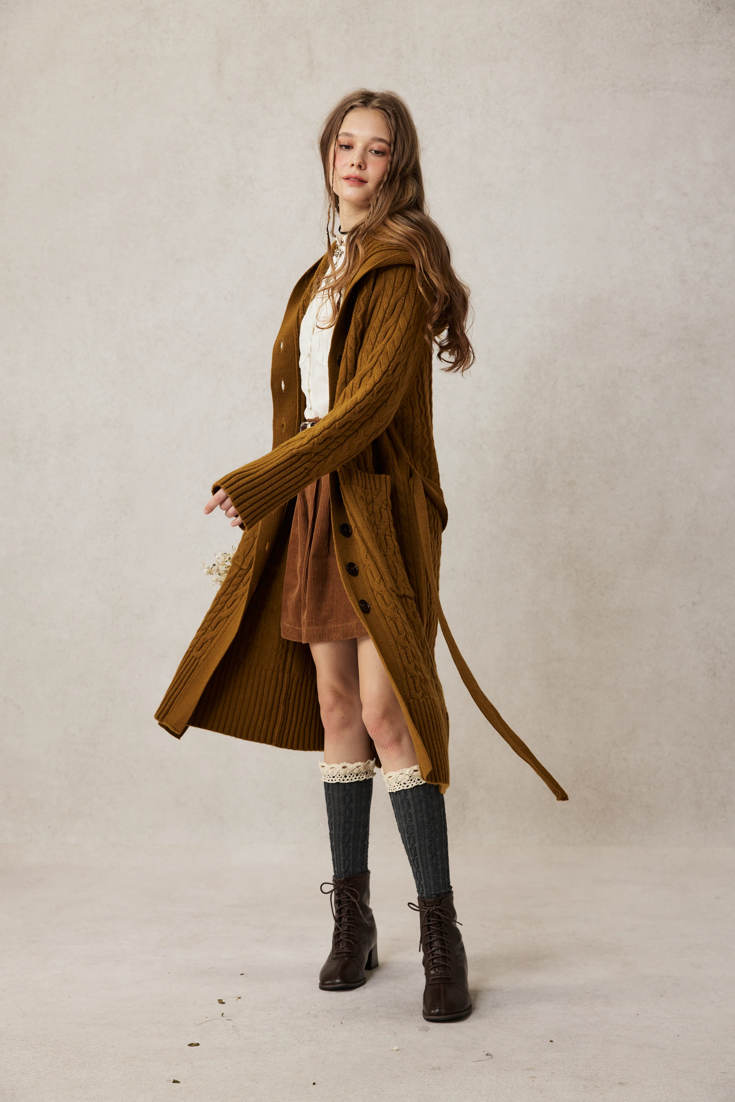 Hudson 15 | 100% wool hooded cardigan coat - Image 7