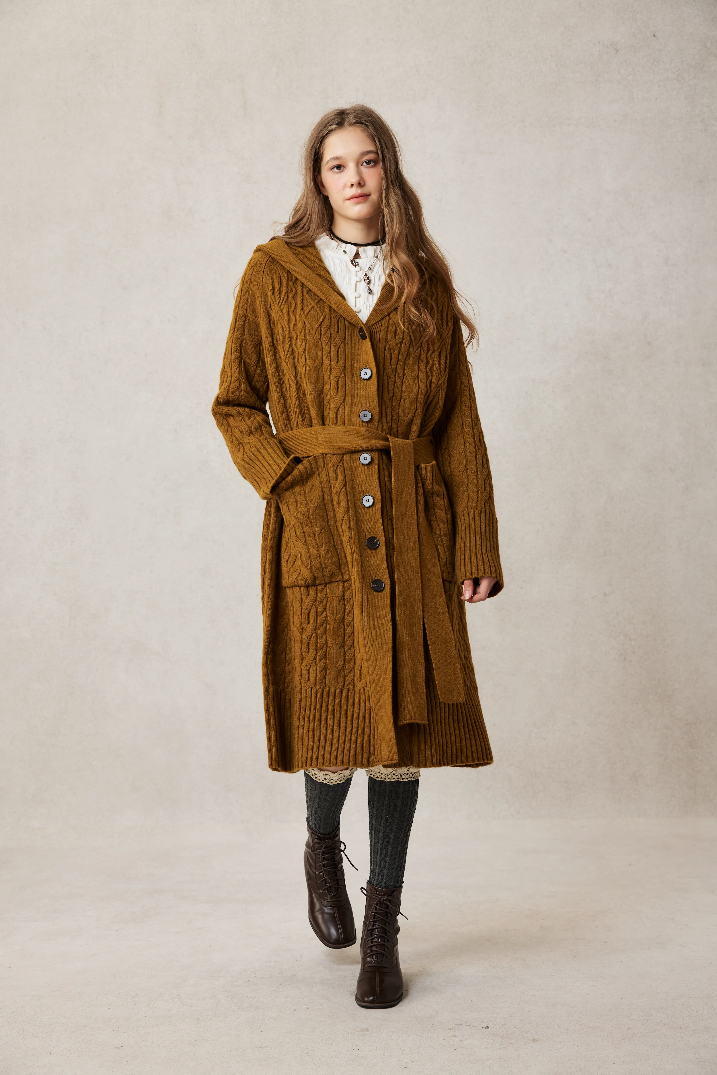 Hudson 15 | 100% wool hooded cardigan coat - Image 8