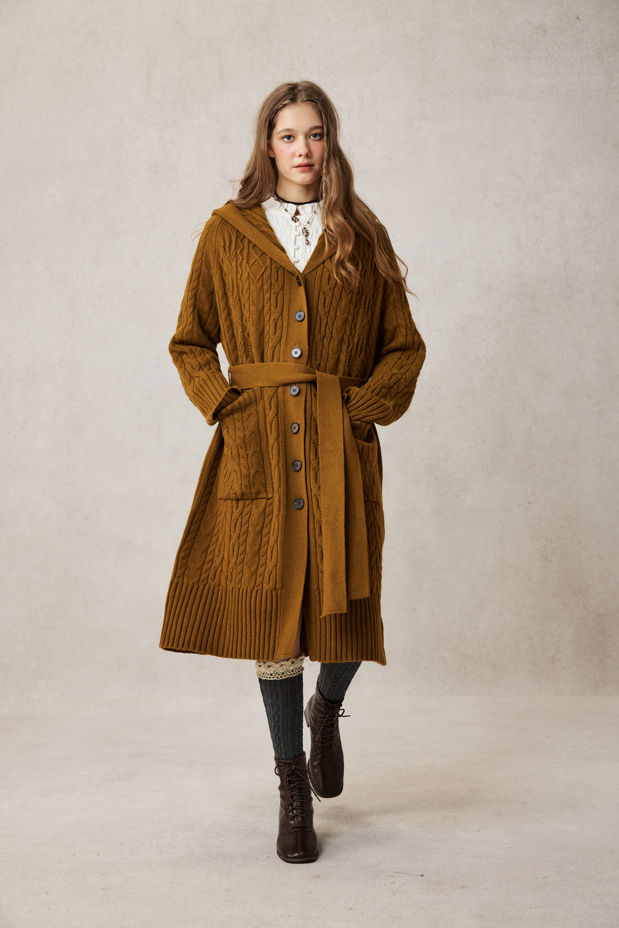Hudson 15 | 100% wool hooded cardigan coat - Image 9