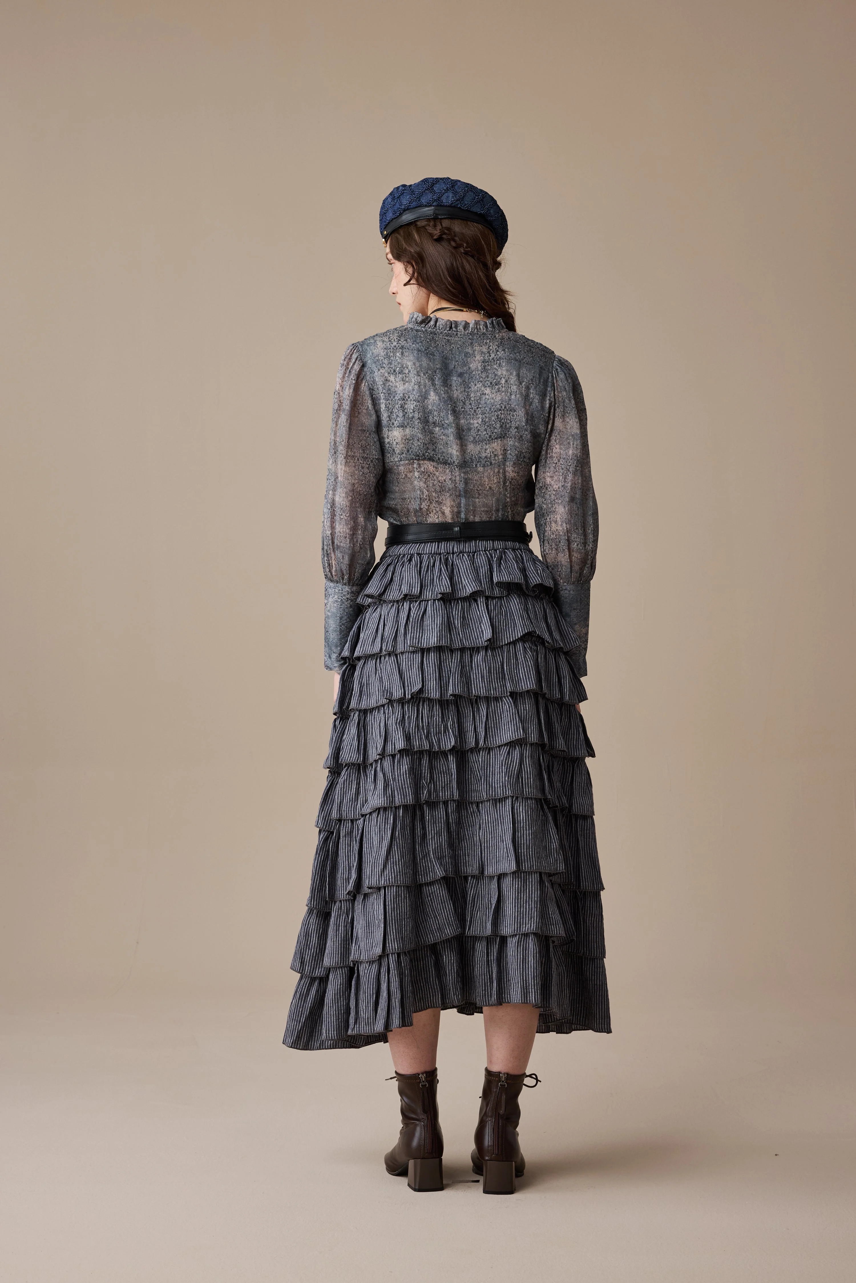 Ischia 14 | Layered petal linen skirt - Image 7
