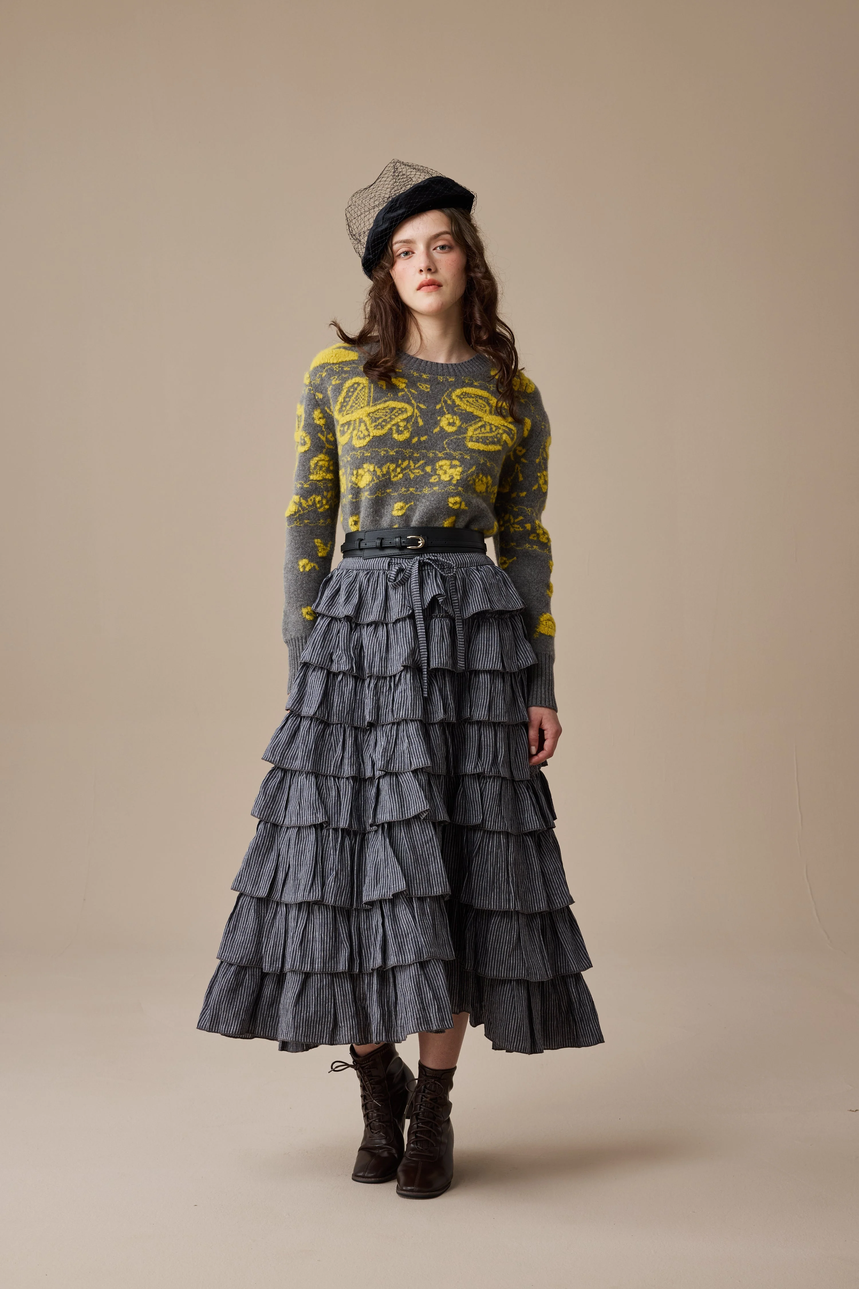 Ischia 14 | Layered petal linen skirt - Image 9
