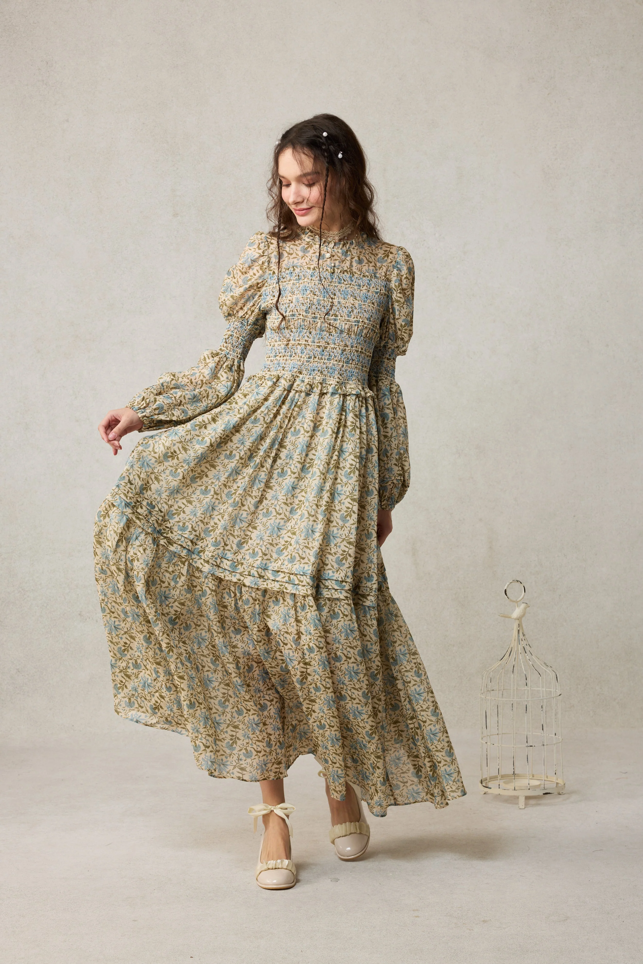 Jane 33 |Edward Smocking Linen Dress Chemise - Image 10