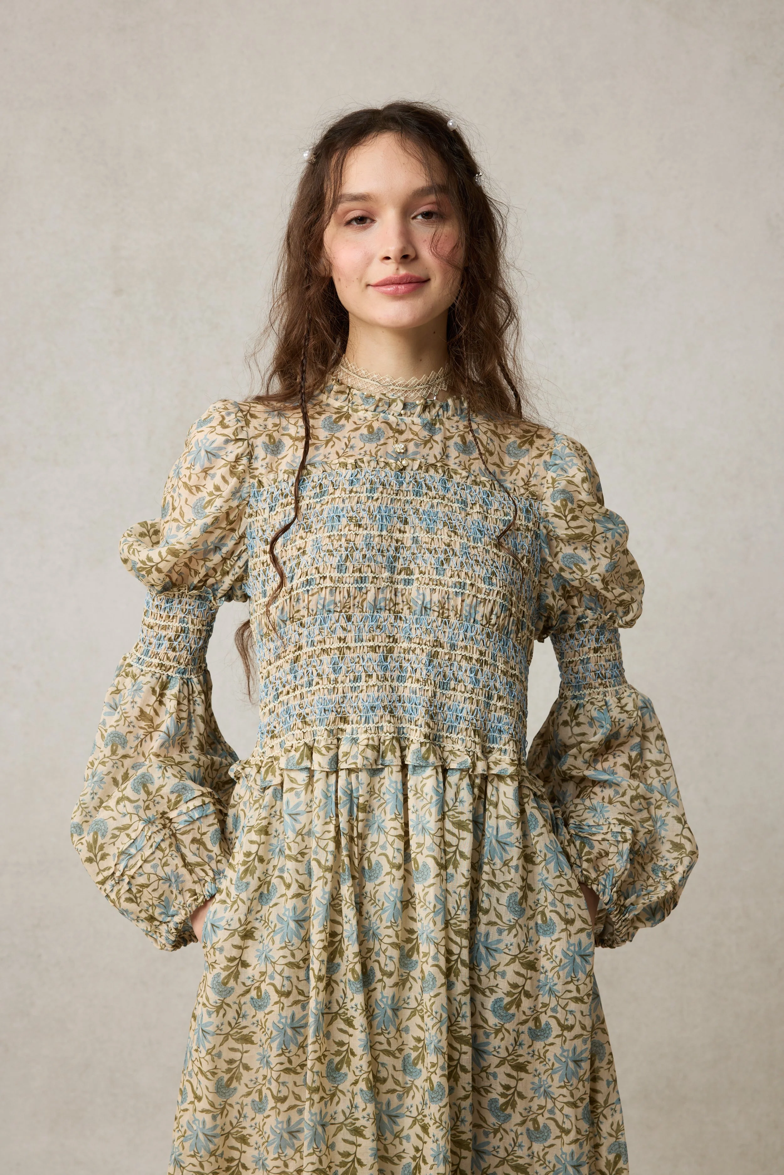 Jane 33 |Edward Smocking Linen Dress Chemise - Image 11