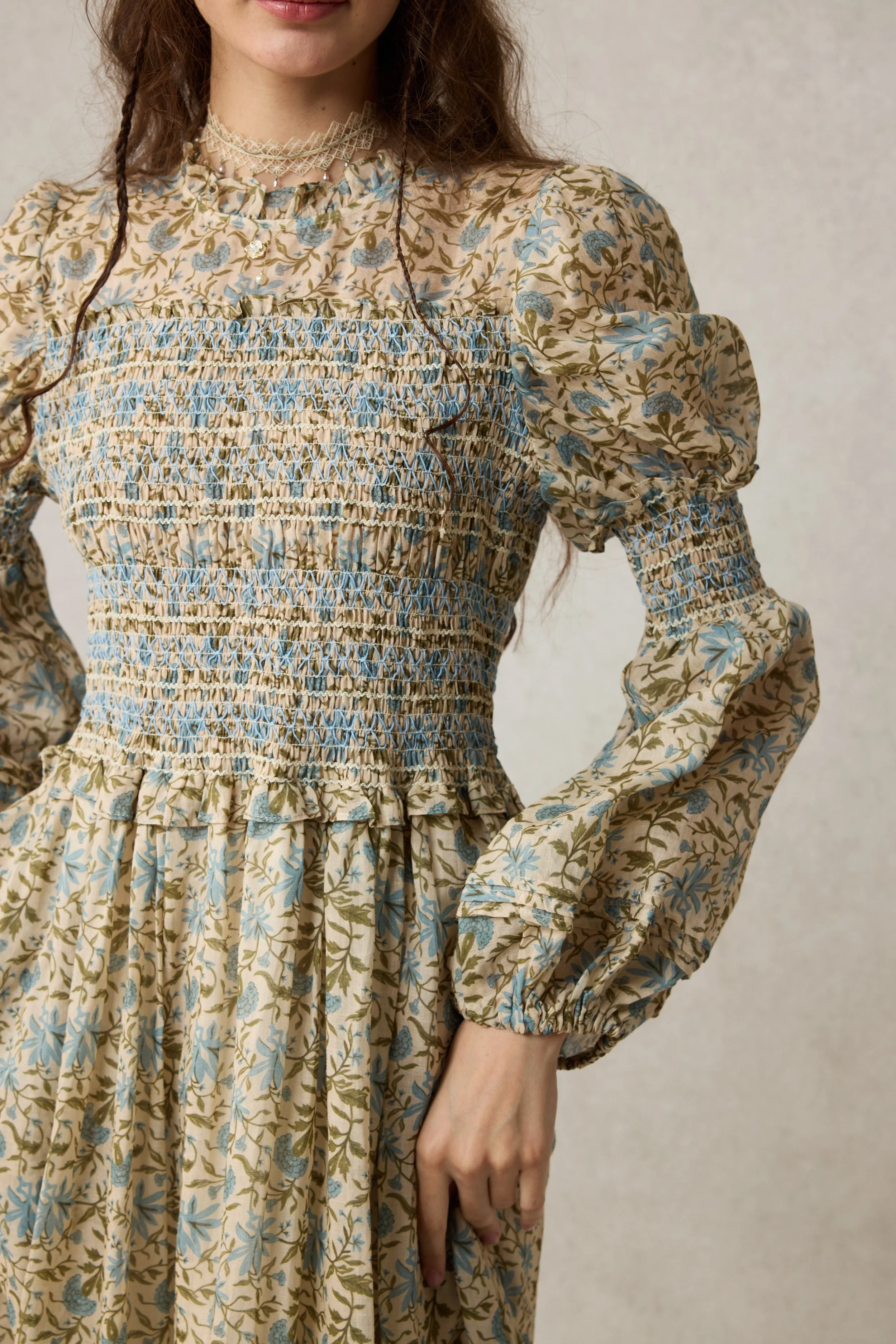 Jane 33 |Edward Smocking Linen Dress Chemise - Image 12