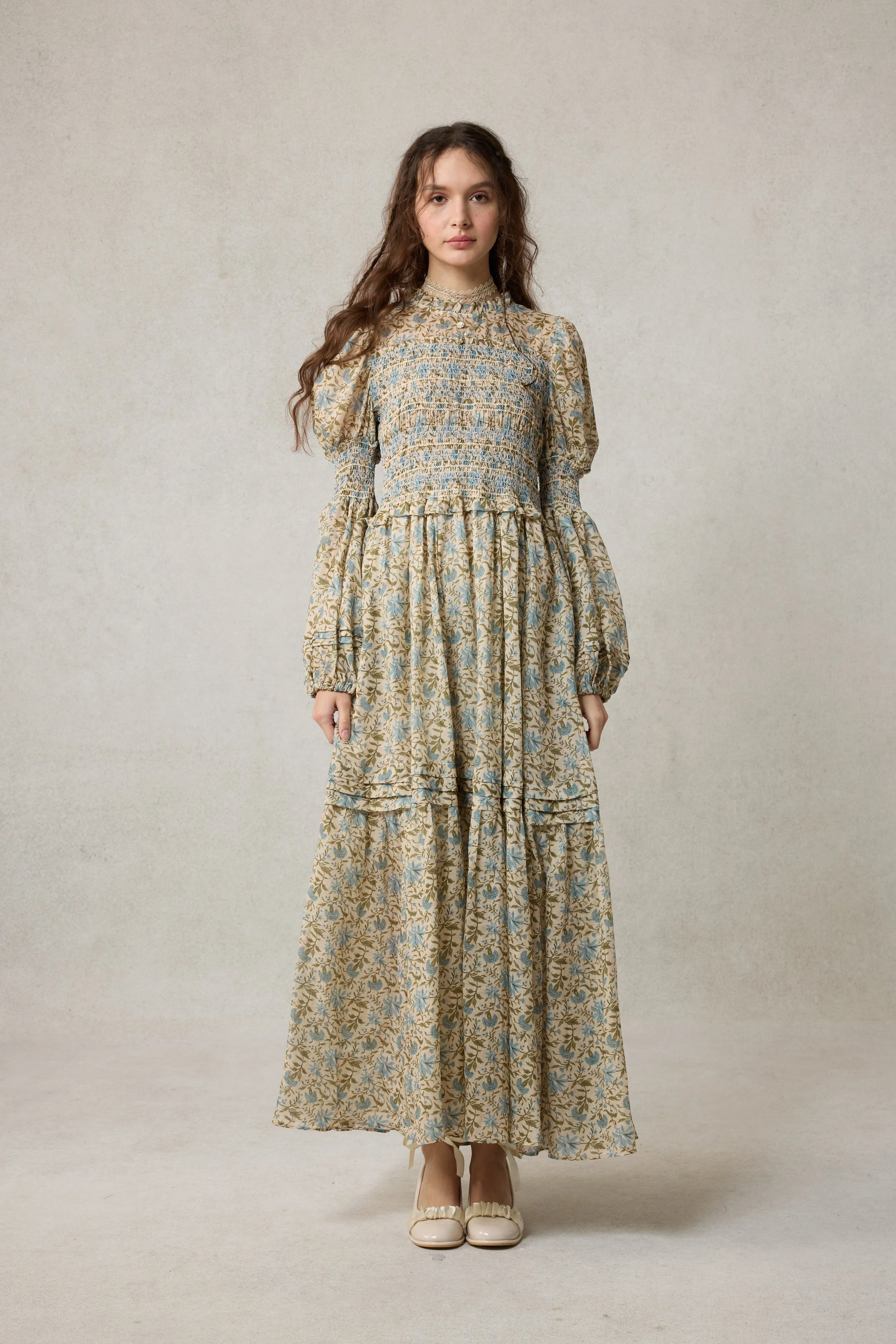 Jane 33 |Edward Smocking Linen Dress Chemise - Image 8