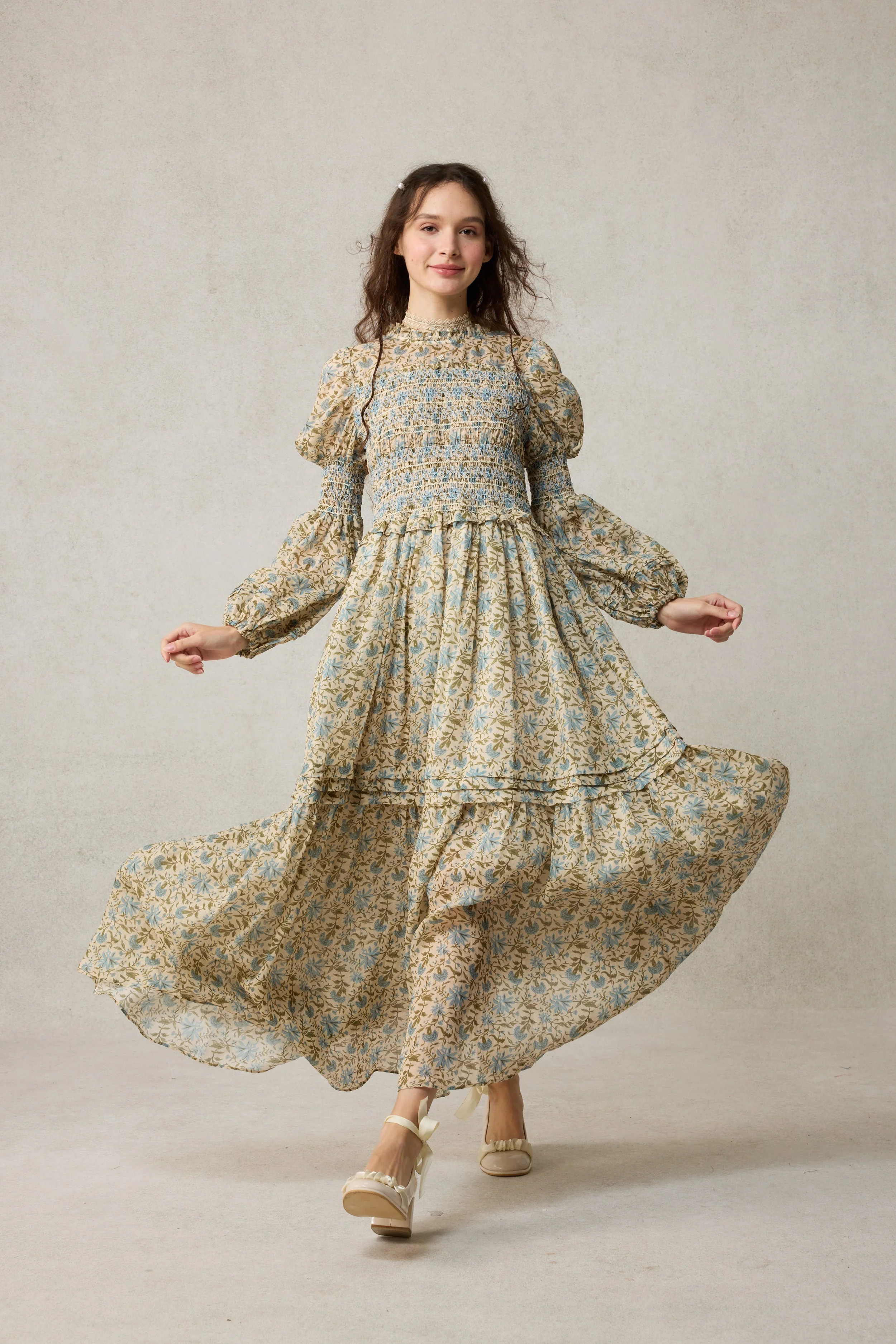 Jane 33 |Edward Smocking Linen Dress Chemise - Image 9