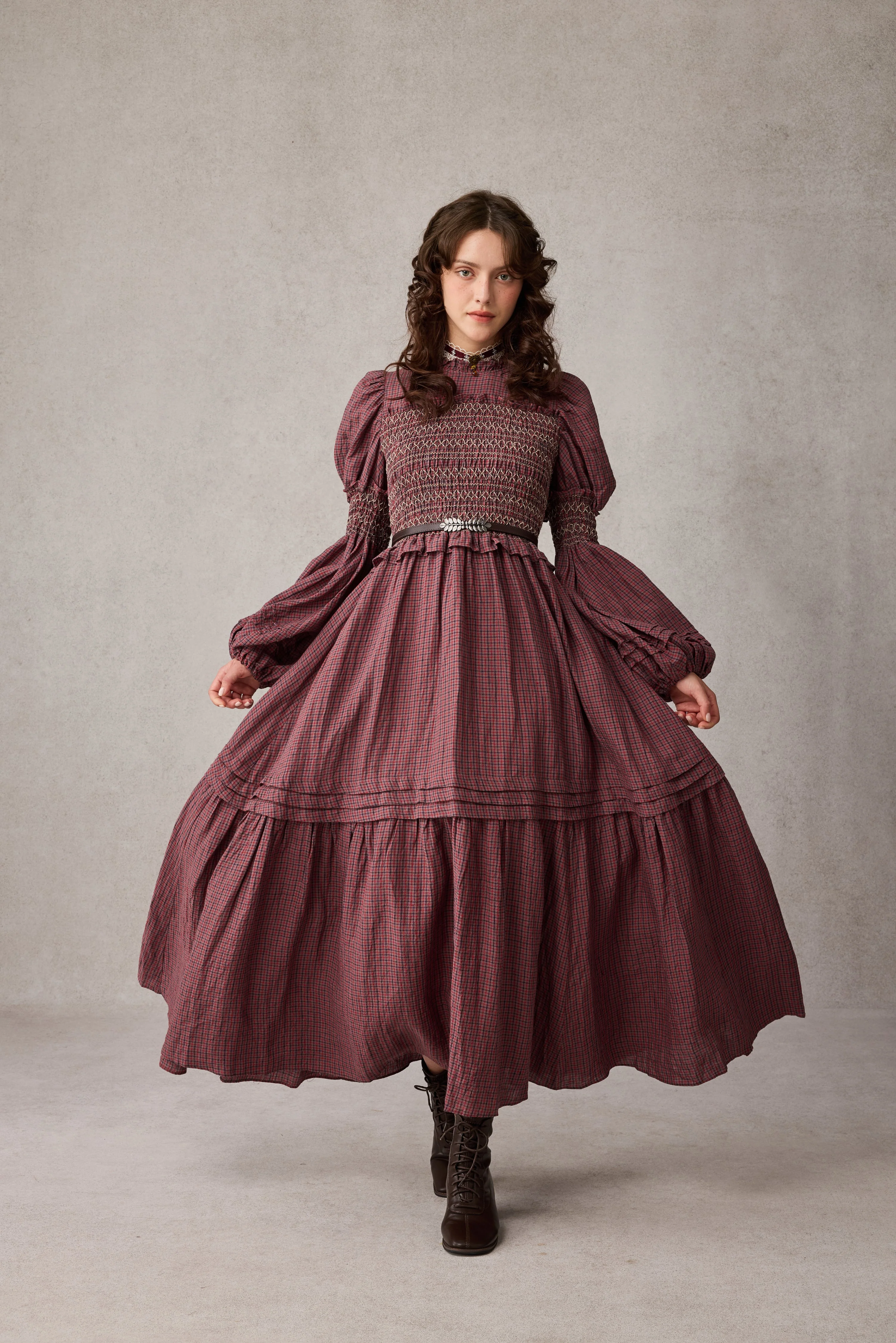 Jane 33 |Edward Smocking Linen Dress Chemise - Image 10