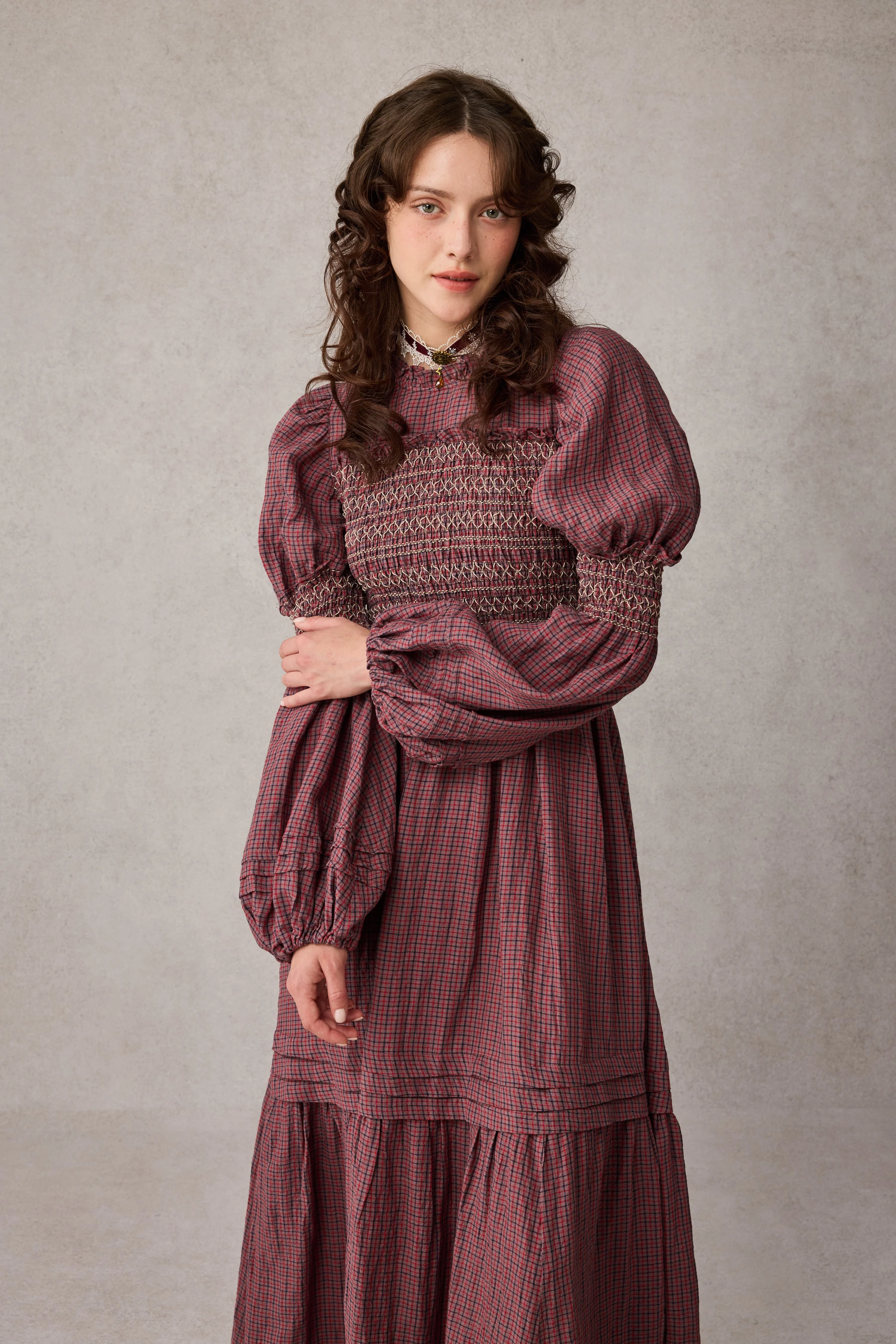 Jane 33 |Edward Smocking Linen Dress Chemise - Image 12