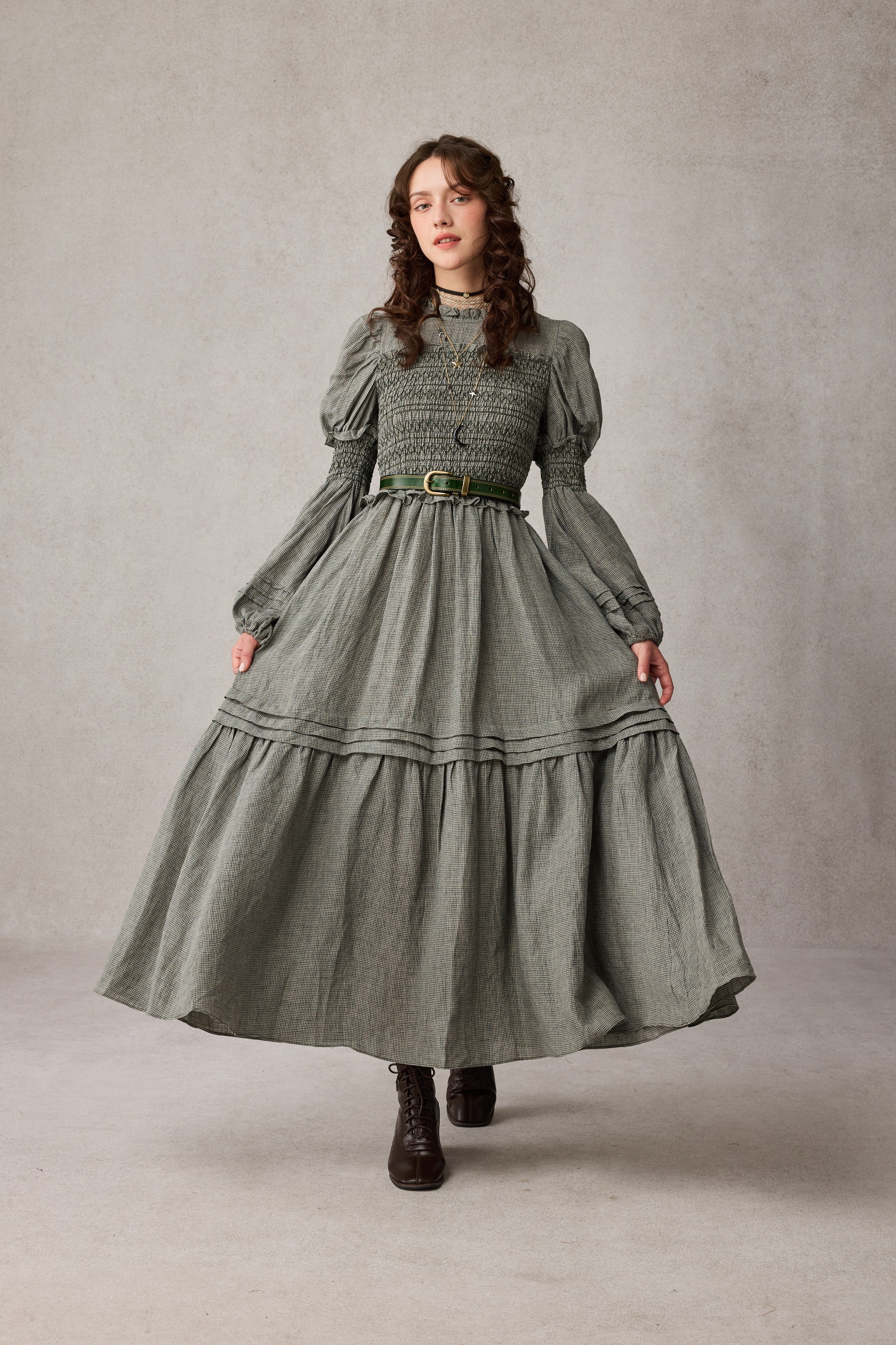Jane 33 |Edward Smocking Linen Dress Chemise - Image 14