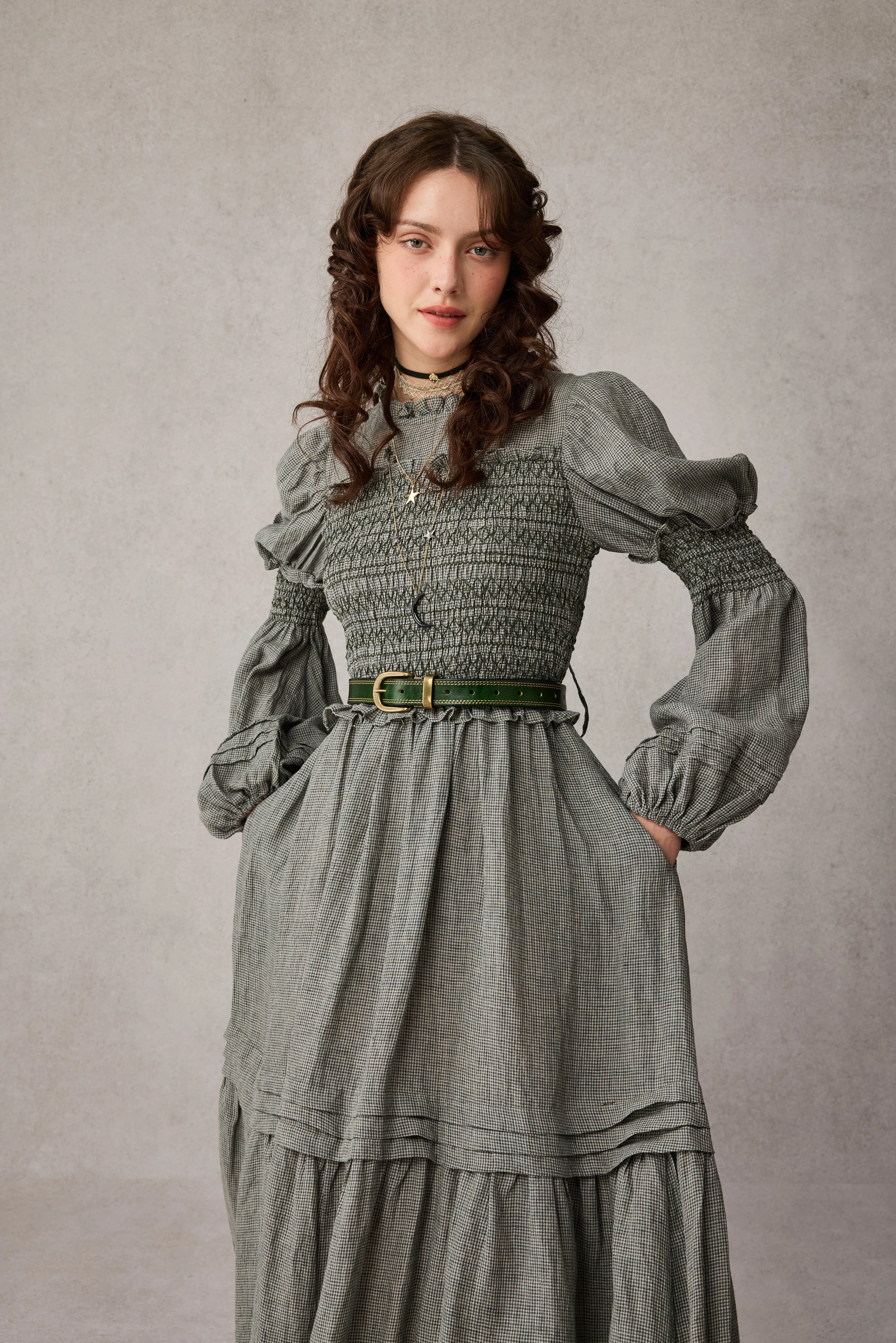 Jane 33 |Edward Smocking Linen Dress Chemise - Image 15