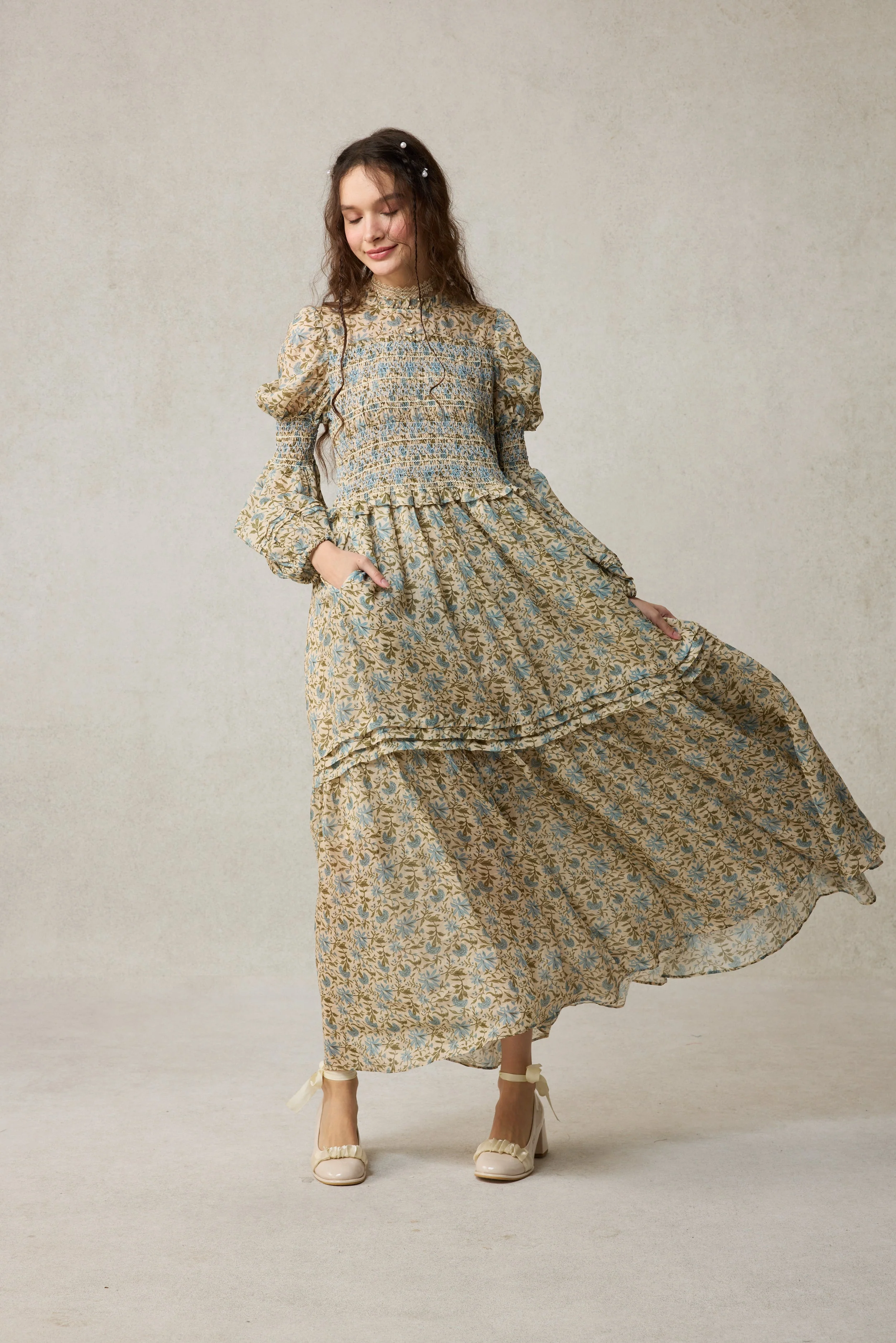 Jane 33 |Edward Smocking Linen Dress Chemise - Image 22