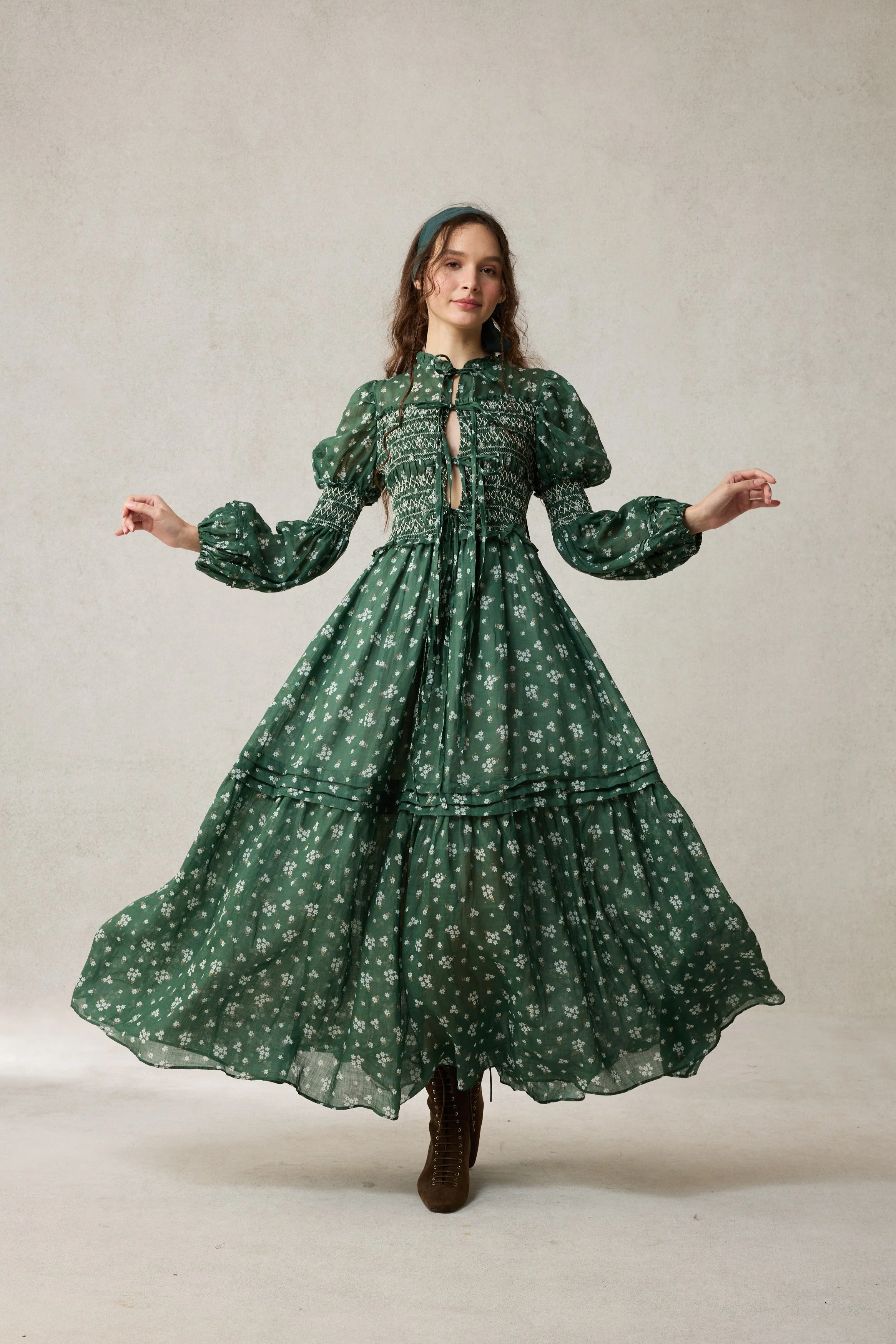 Jane 33 |Edward Smocking Linen Dress Chemise - Image 27