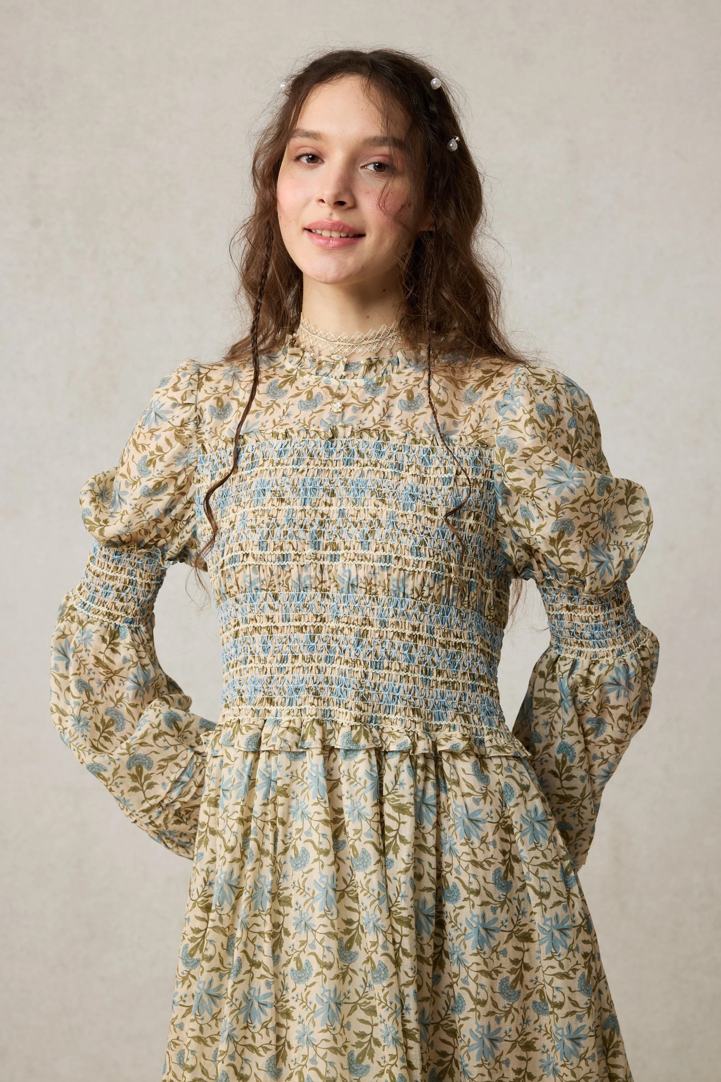 Jane 33 |Edward Smocking Linen Dress Chemise - Image 7