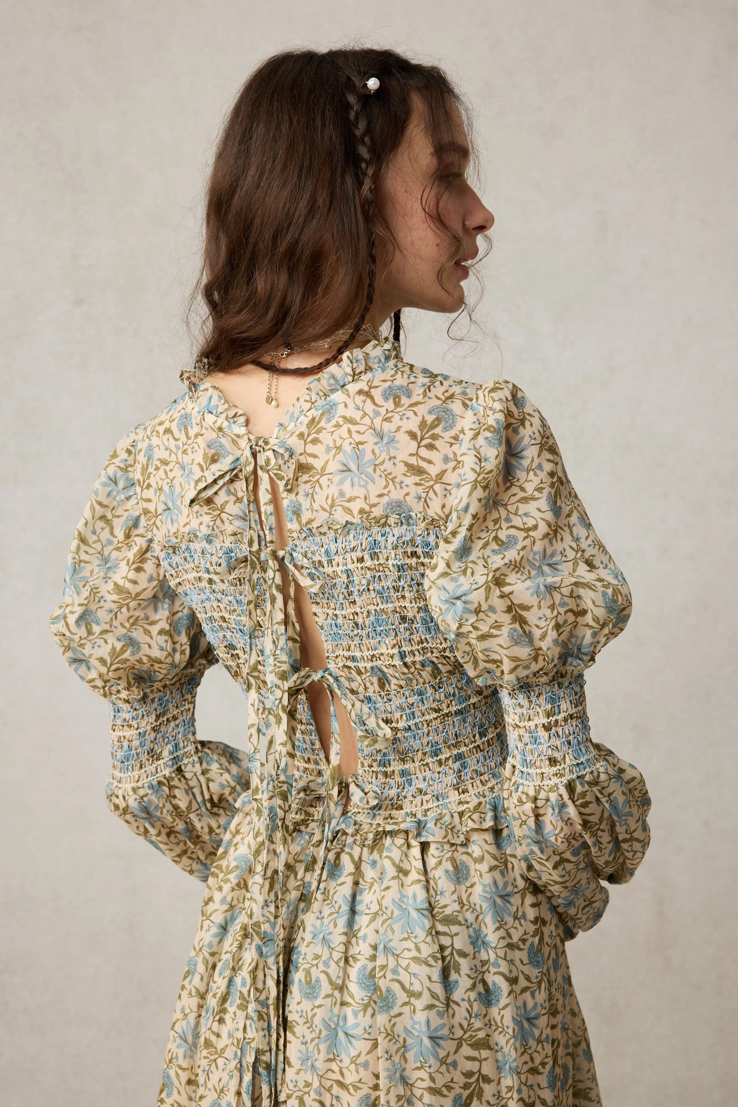 Jane 33 |Edward Smocking Linen Dress Chemise - Image 5