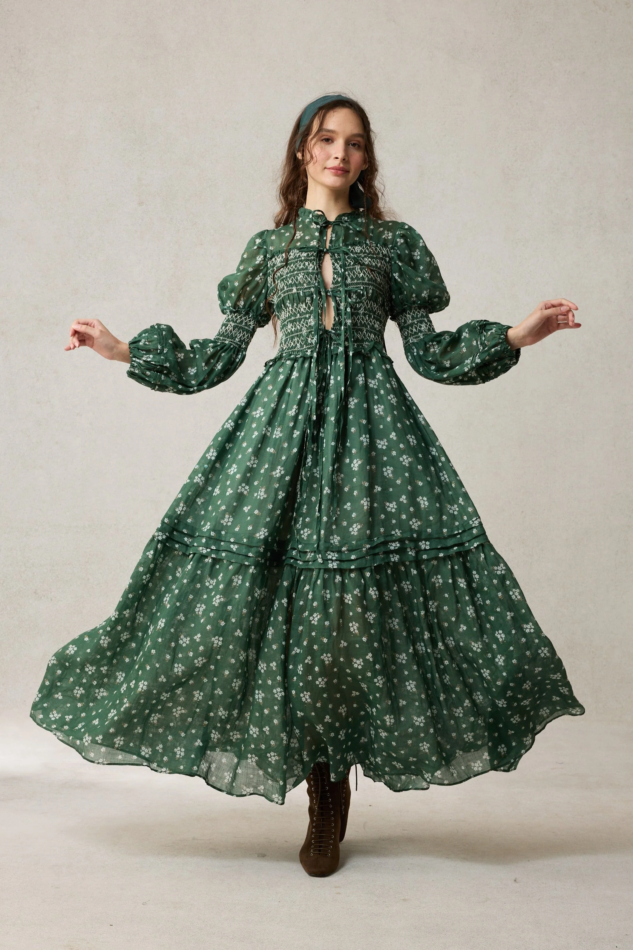Jane 33 |Edward Smocking Linen Dress Chemise - Image 13