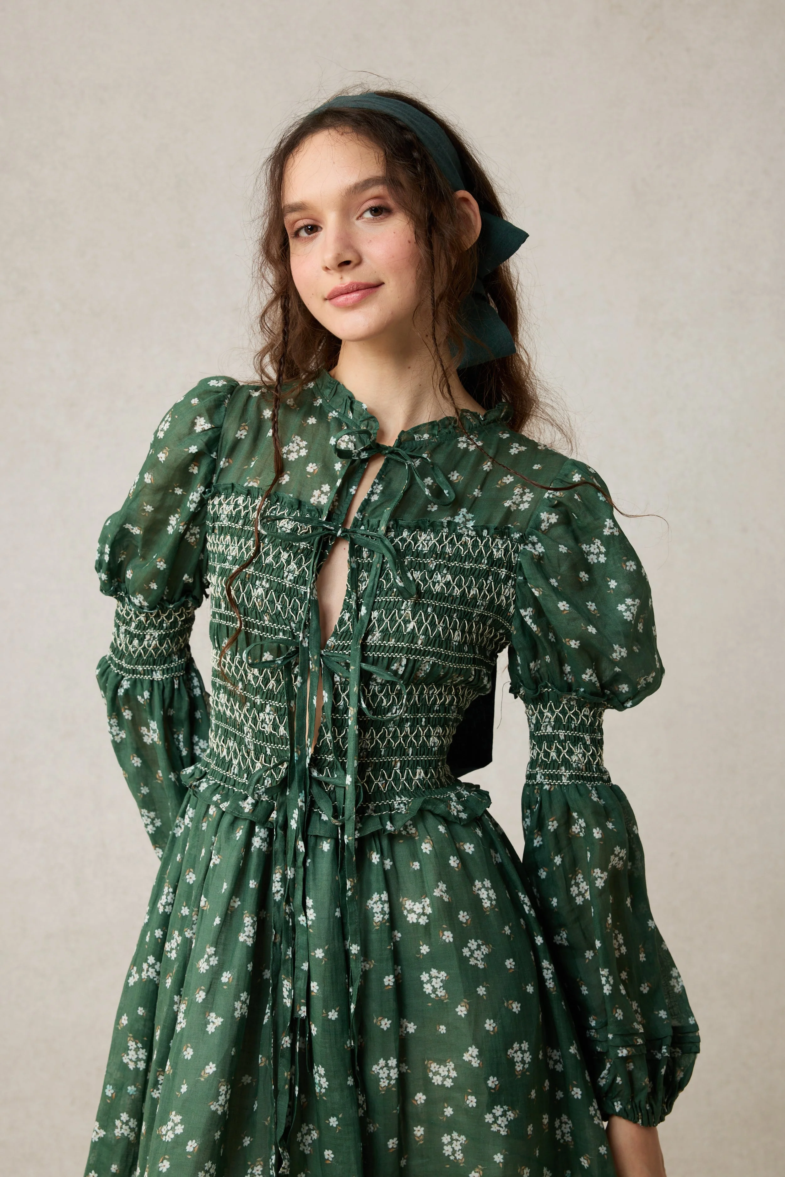 Jane 33 |Edward Smocking Linen Dress Chemise - Image 14