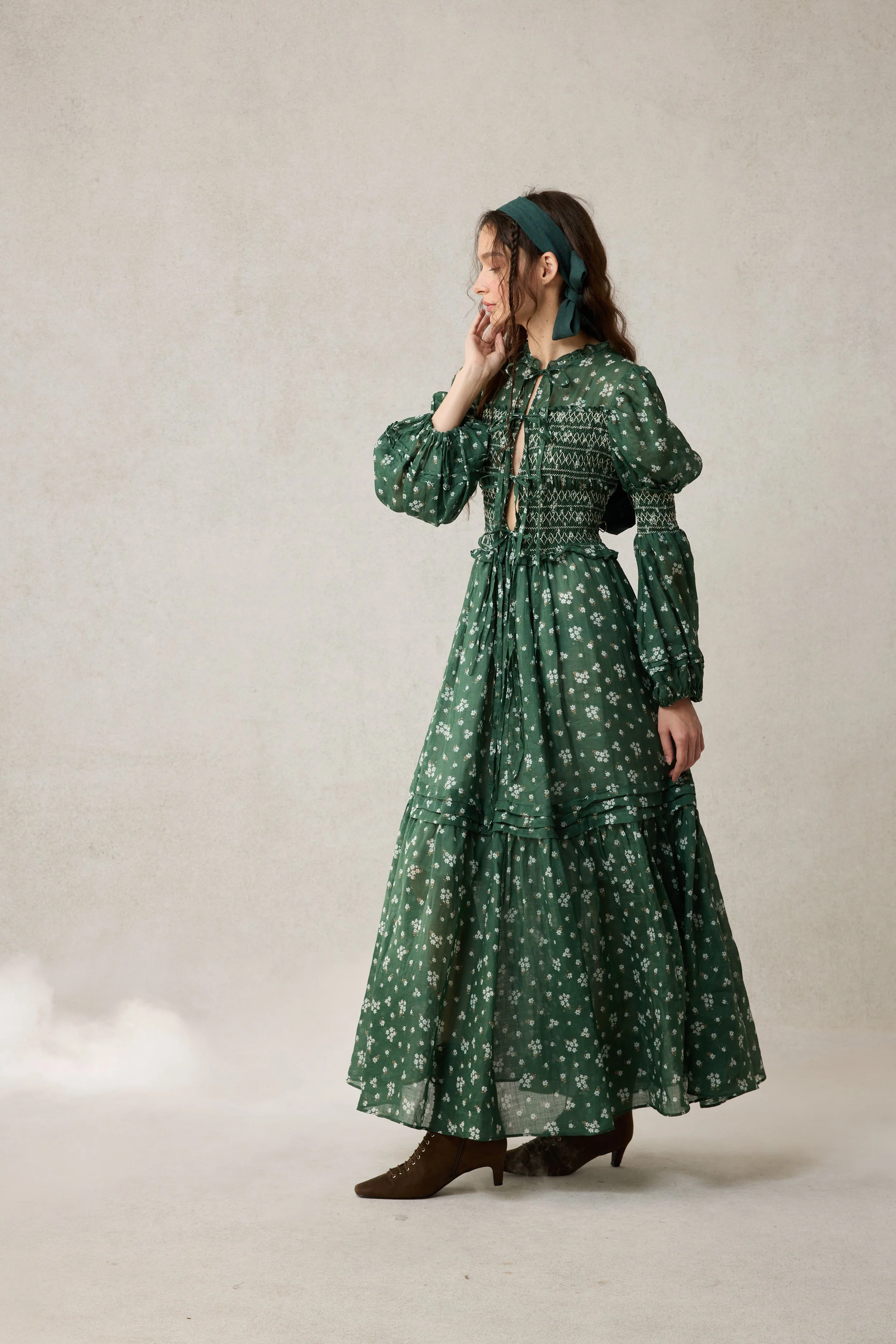 Jane 33 |Edward Smocking Linen Dress Chemise - Image 9