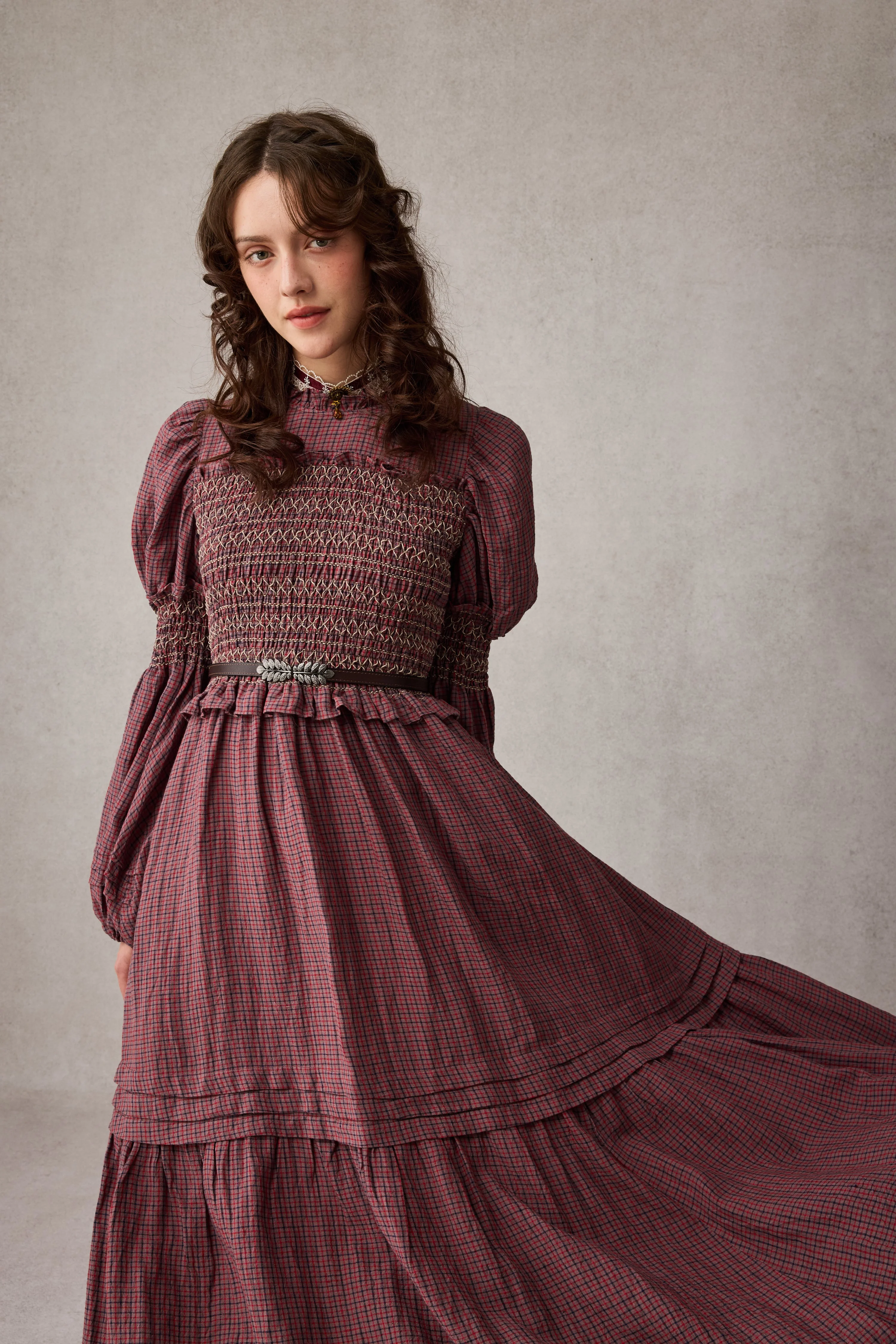 Jane 33 |Edward Smocking Linen Dress Chemise - Image 3