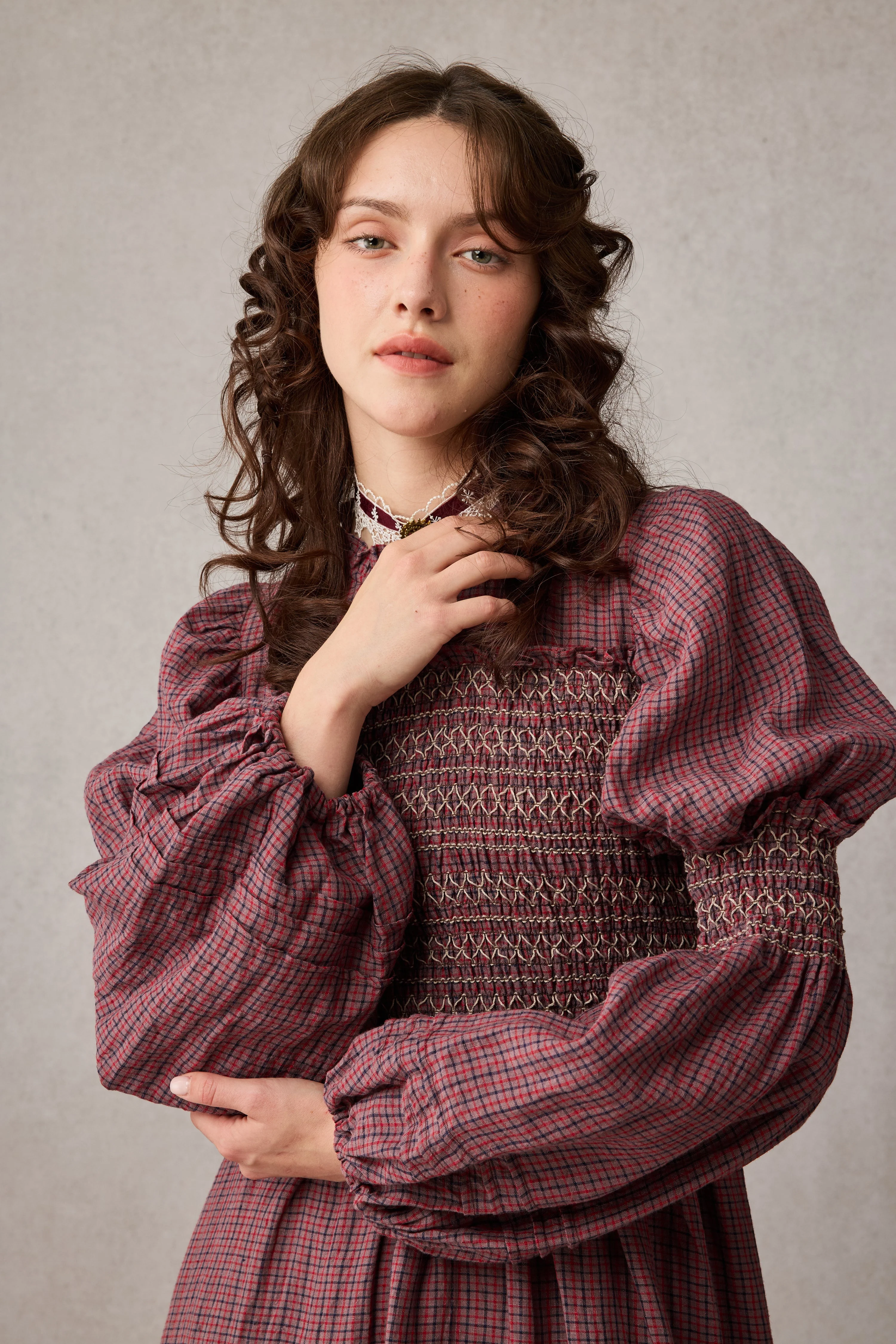 Jane 33 |Edward Smocking Linen Dress Chemise - Image 4