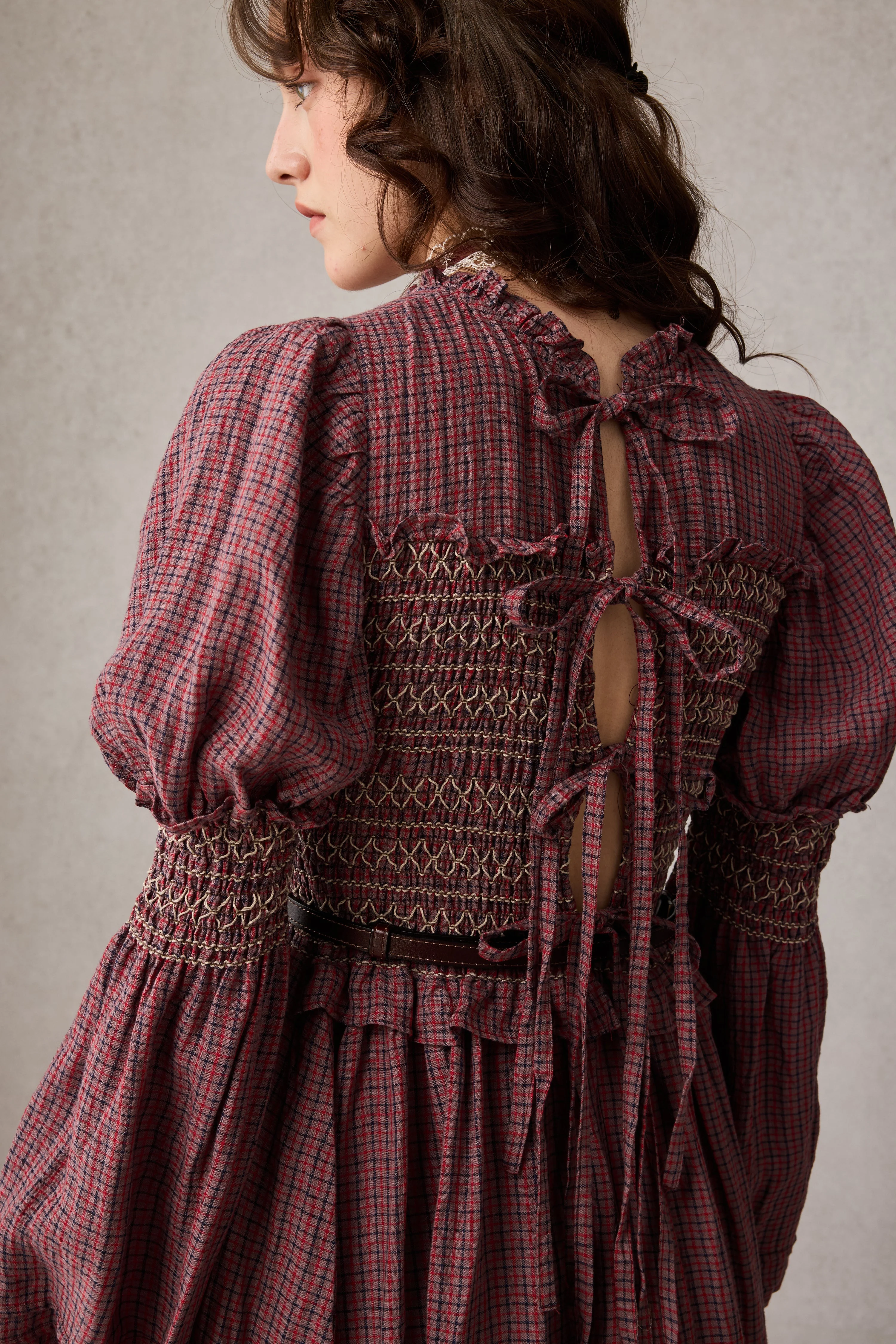 Jane 33 |Edward Smocking Linen Dress Chemise - Image 8