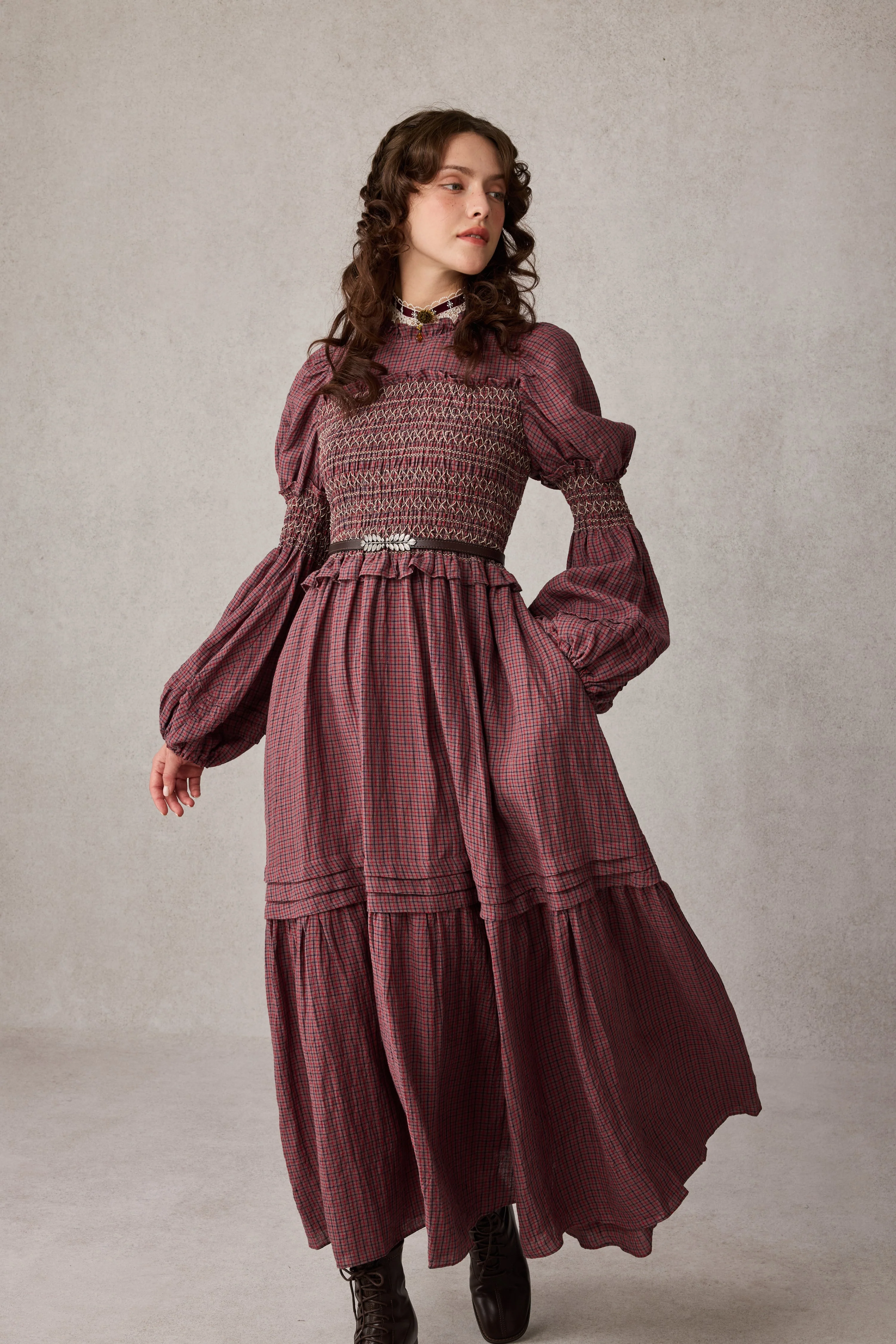 Jane 33 |Edward Smocking Linen Dress Chemise - Image 9