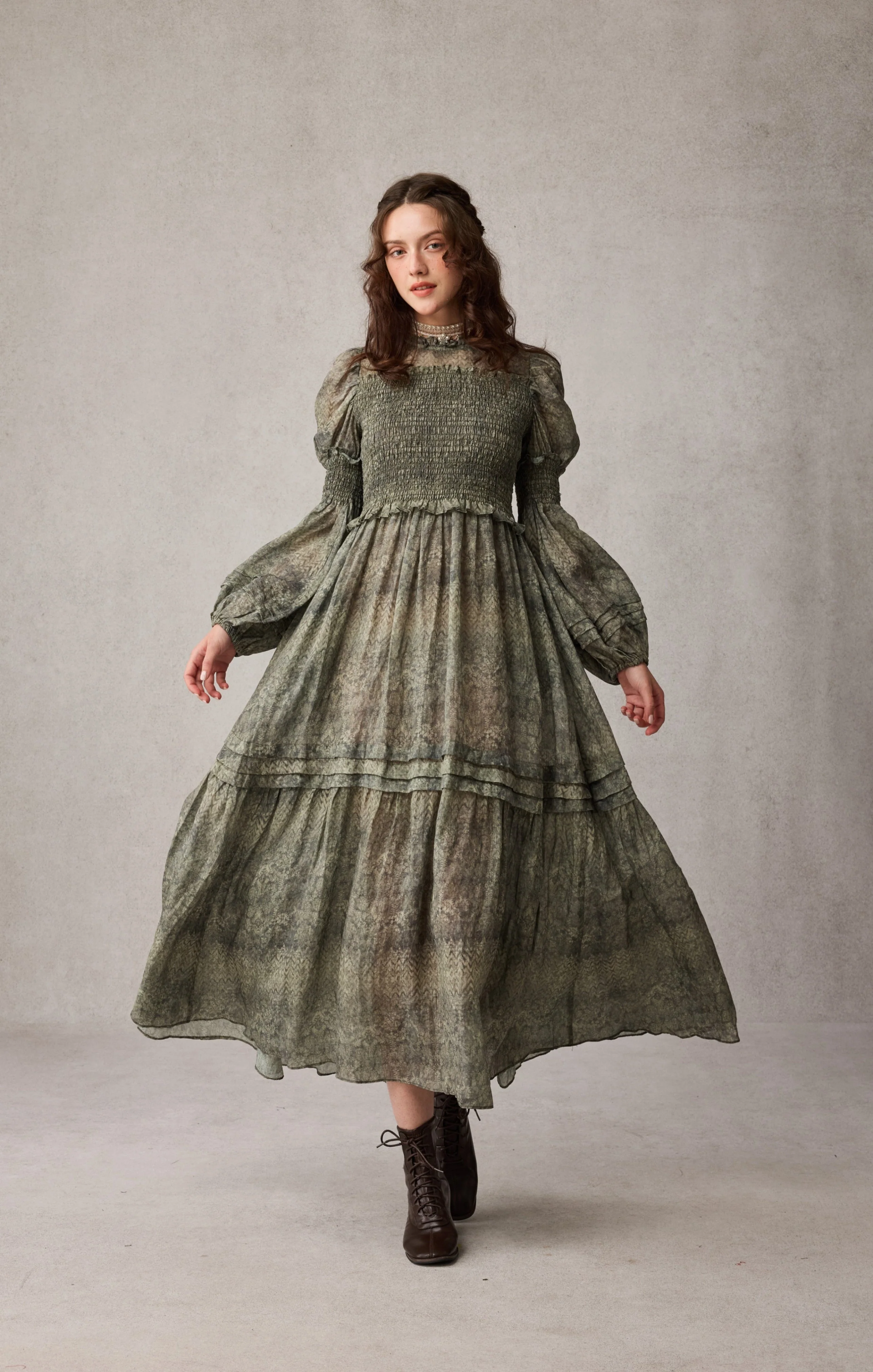 Jane 33 |Edward Smocking Linen Dress Chemise - Image 10