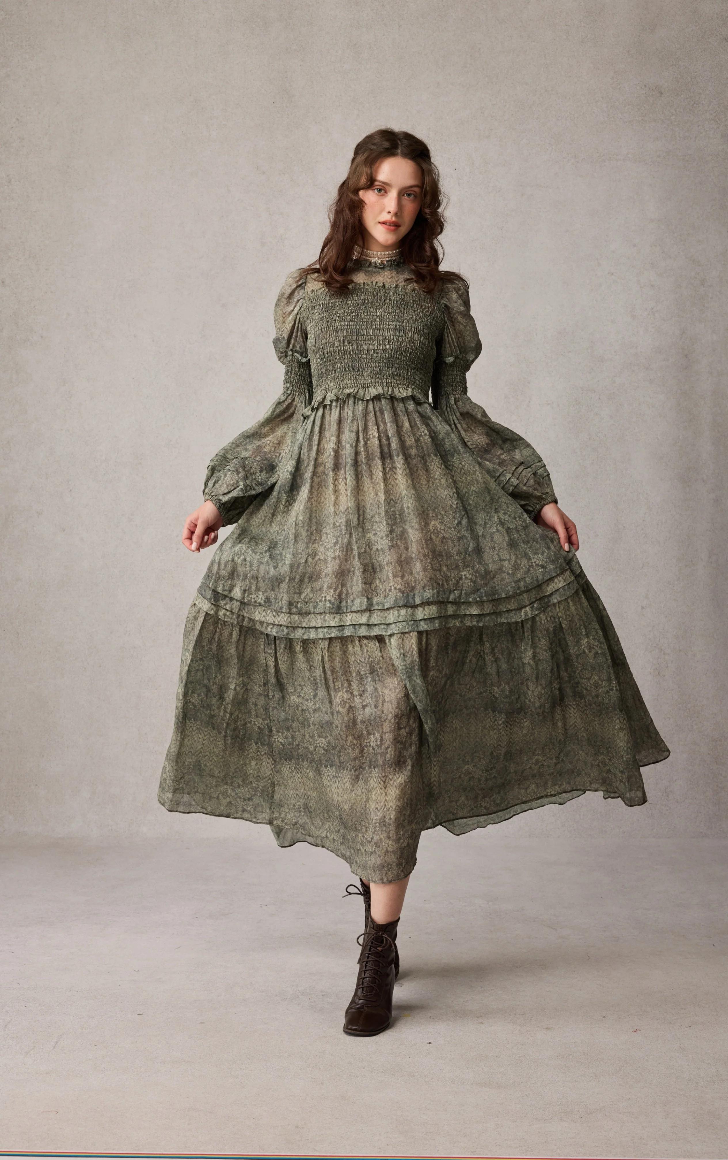 Jane 33 |Edward Smocking Linen Dress Chemise - Image 11