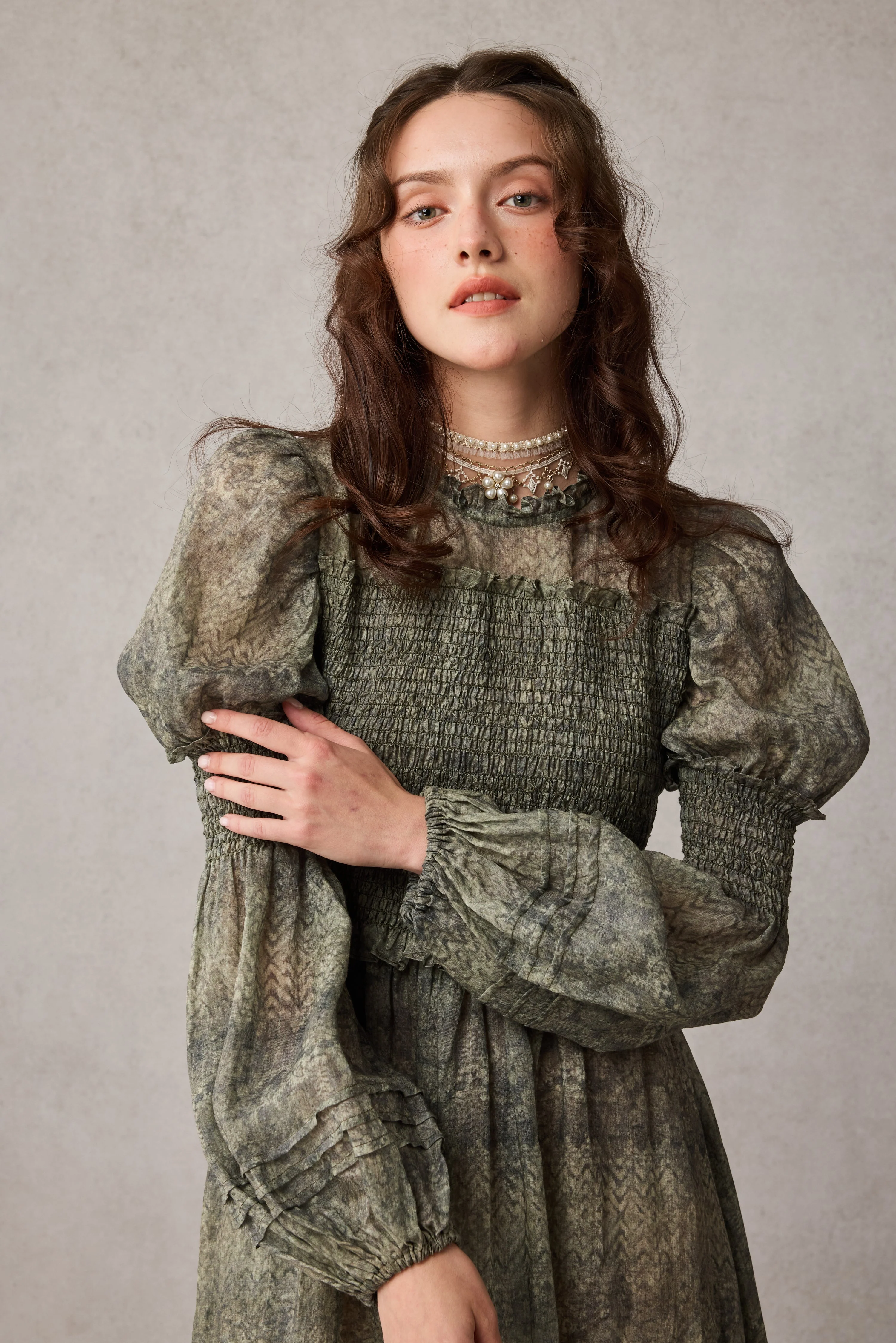 Jane 33 |Edward Smocking Linen Dress Chemise - Image 12