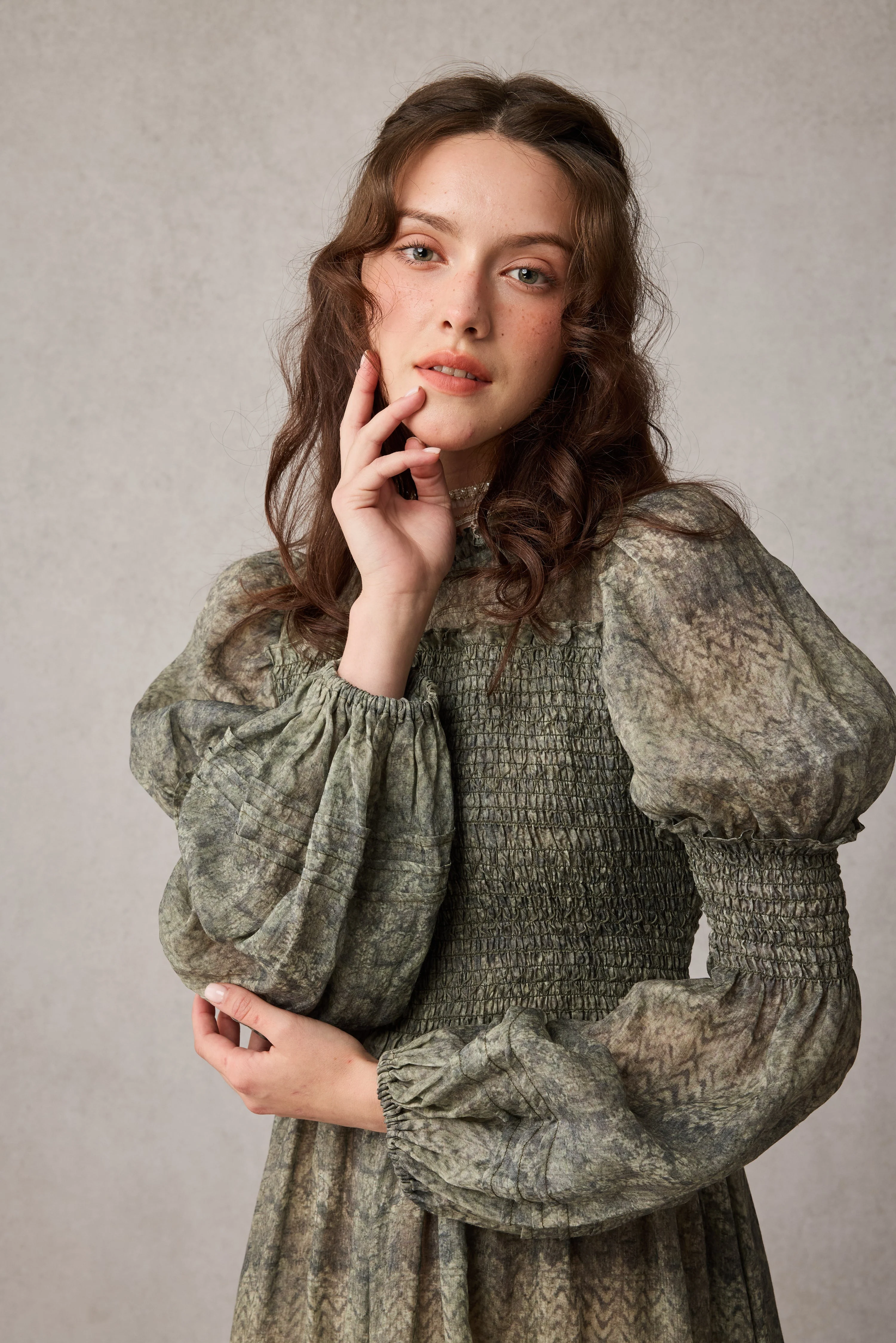 Jane 33 |Edward Smocking Linen Dress Chemise - Image 14