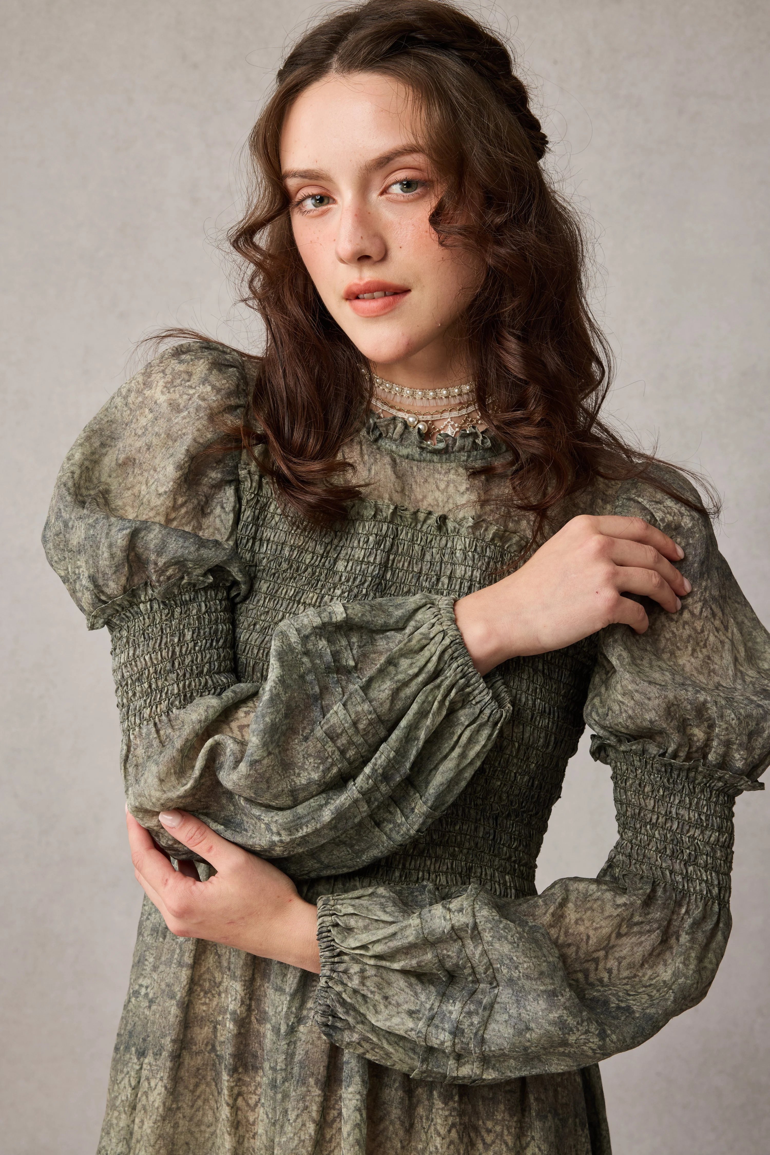 Jane 33 |Edward Smocking Linen Dress Chemise - Image 6