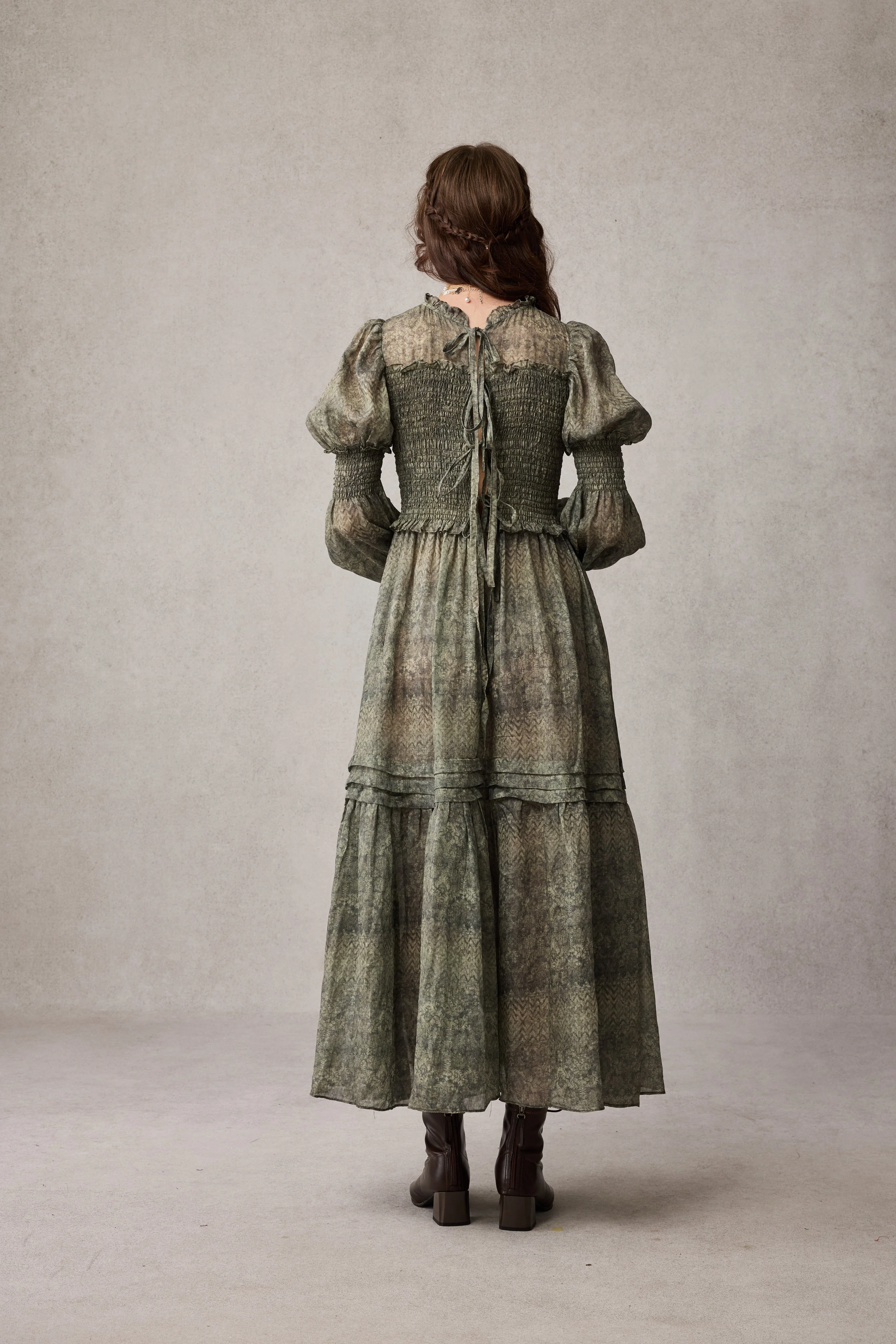 Jane 33 |Edward Smocking Linen Dress Chemise - Image 7
