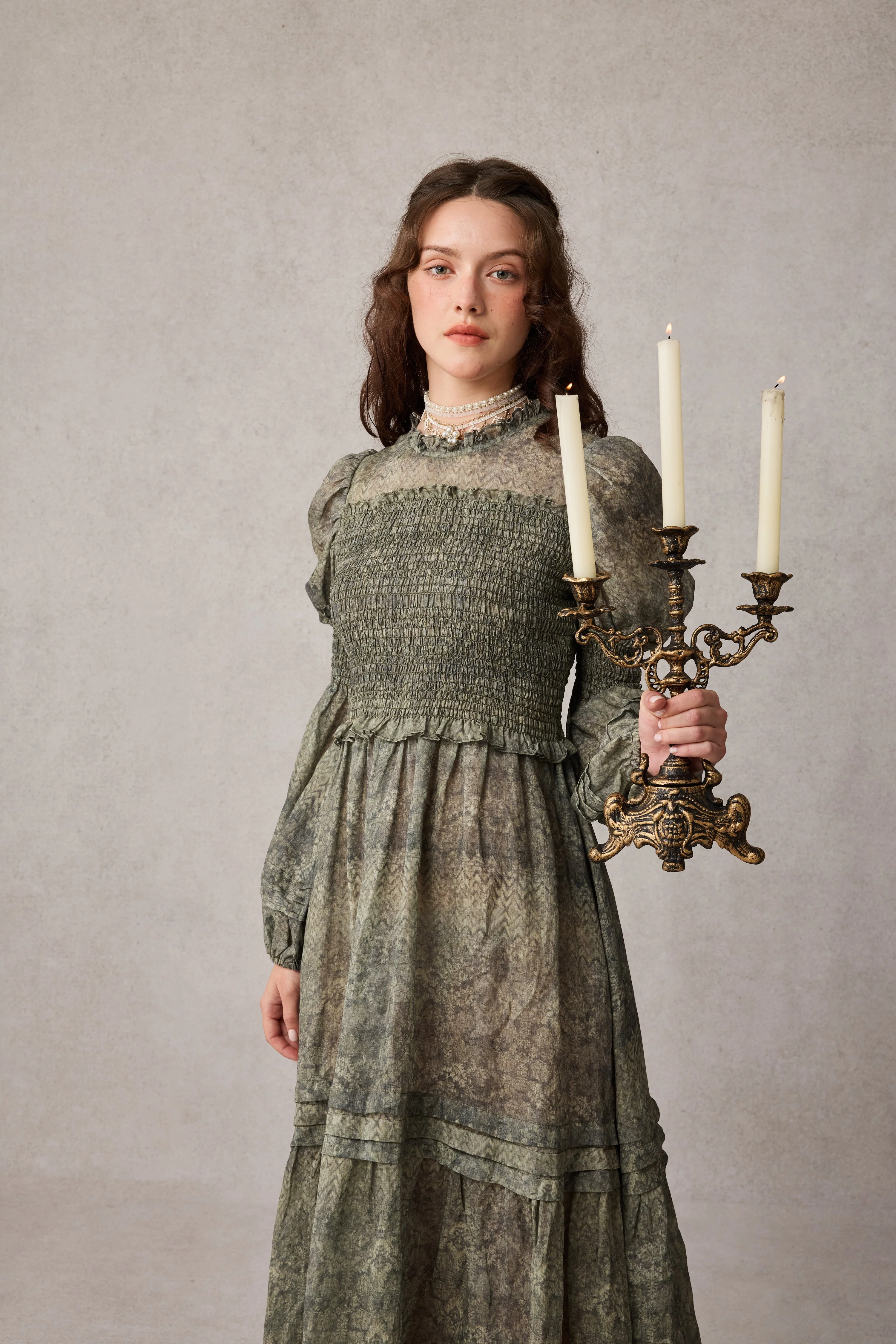 Jane 33 |Edward Smocking Linen Dress Chemise - Image 9