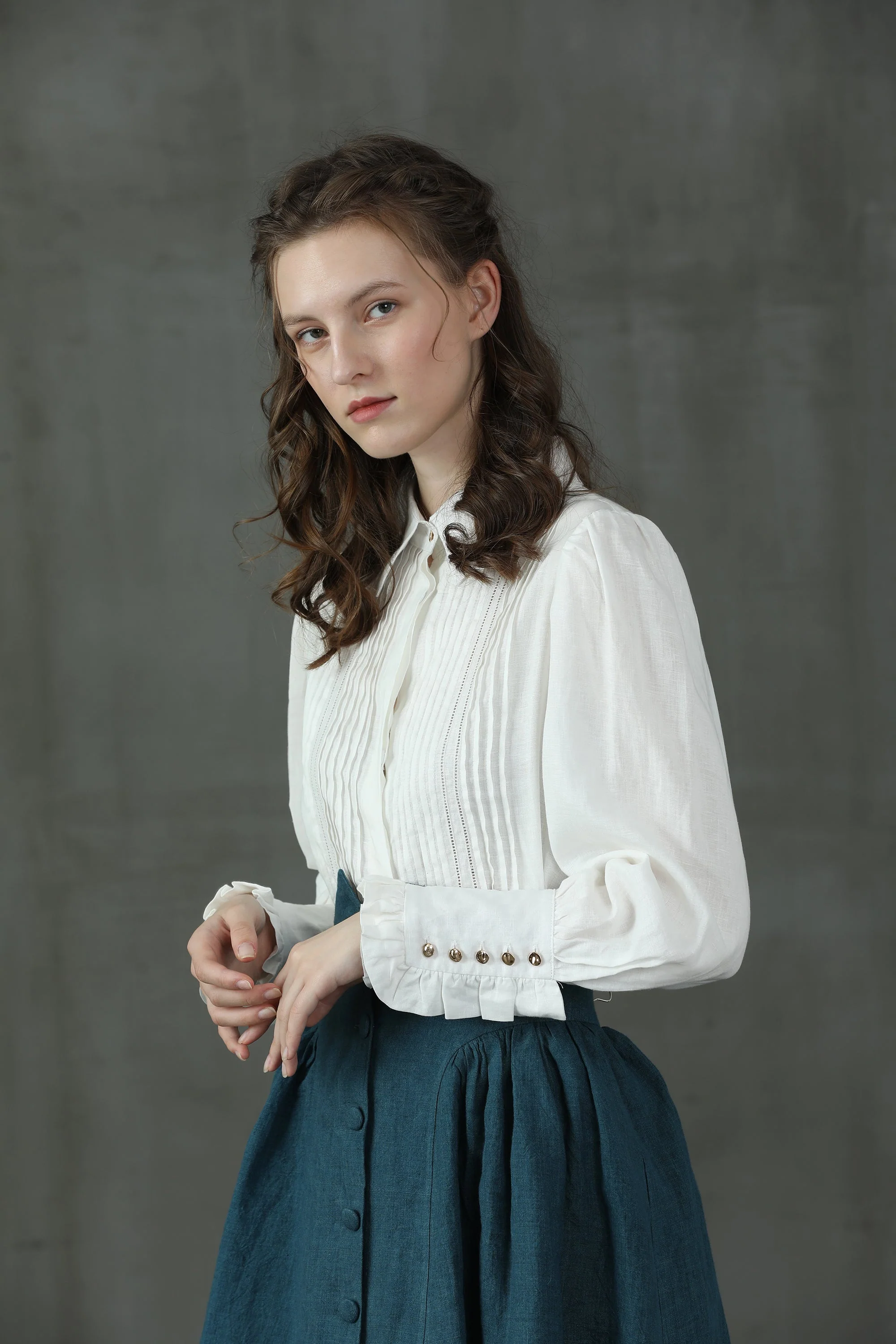 Jo March 31 | Accordion Pleated Linen Shirt - Image 13