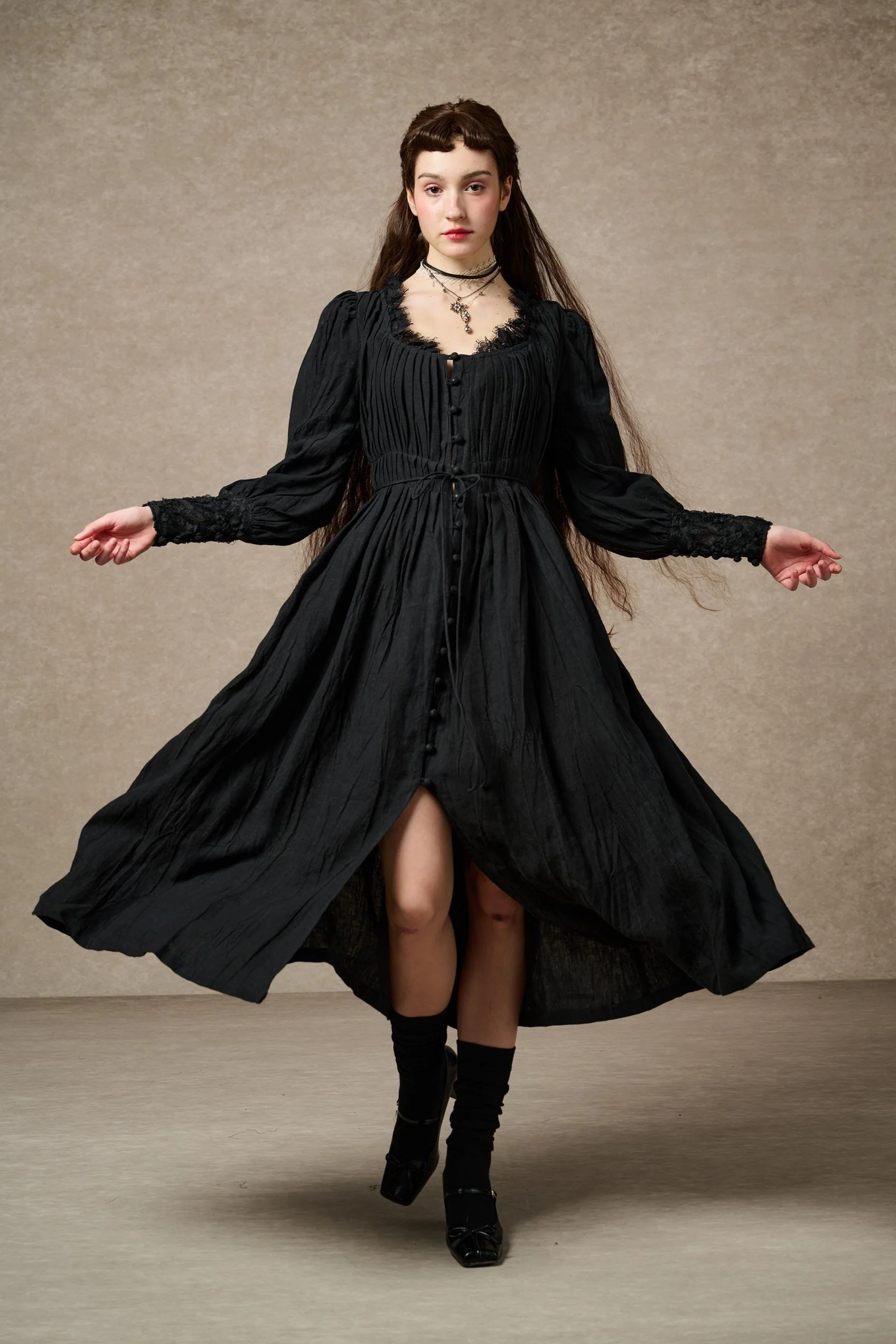 Josefina 19 | Dreamy Pleated Linen Dress Gown - Image 17