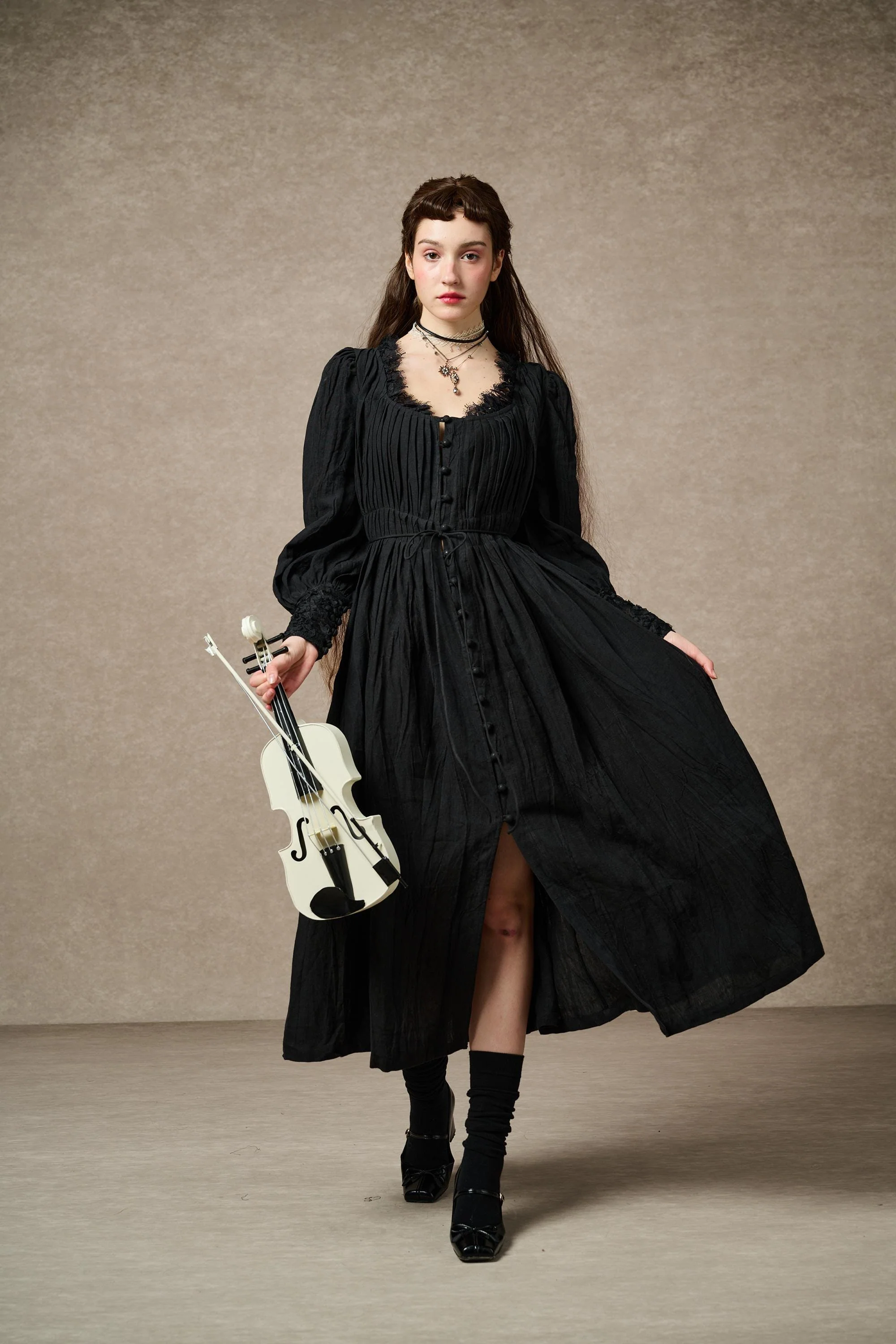 Josefina 19 | Dreamy Pleated Linen Dress Gown - Image 19