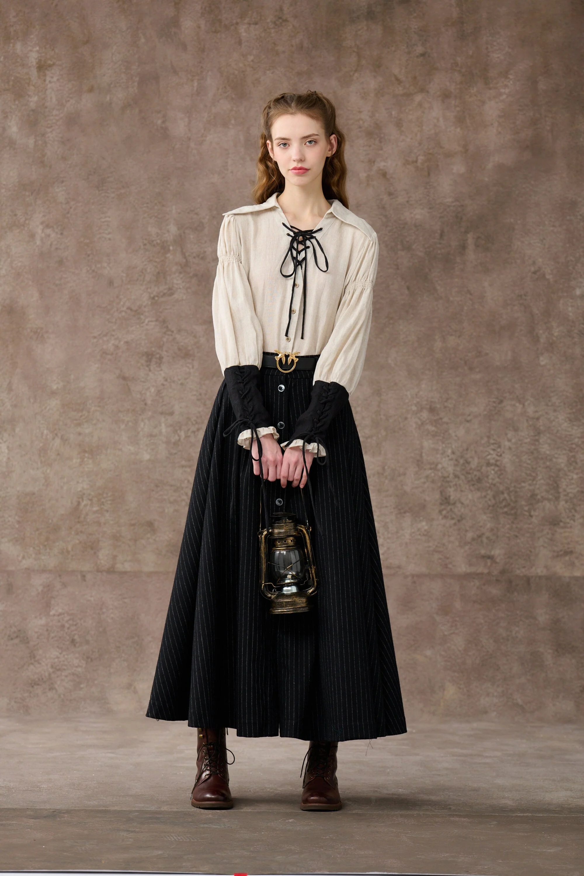 SARAH 17 | LACE-UP LINEN SHIRT - Image 15