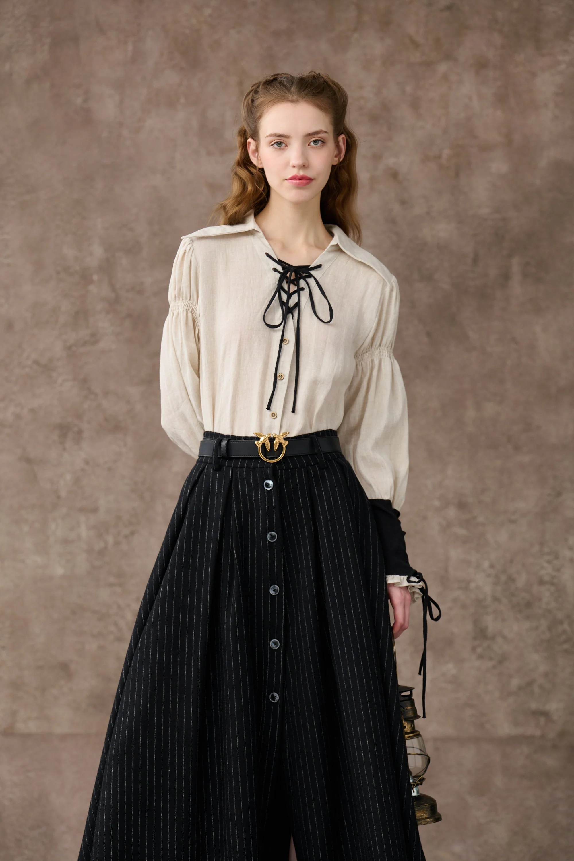 SARAH 17 | LACE-UP LINEN SHIRT - Image 18