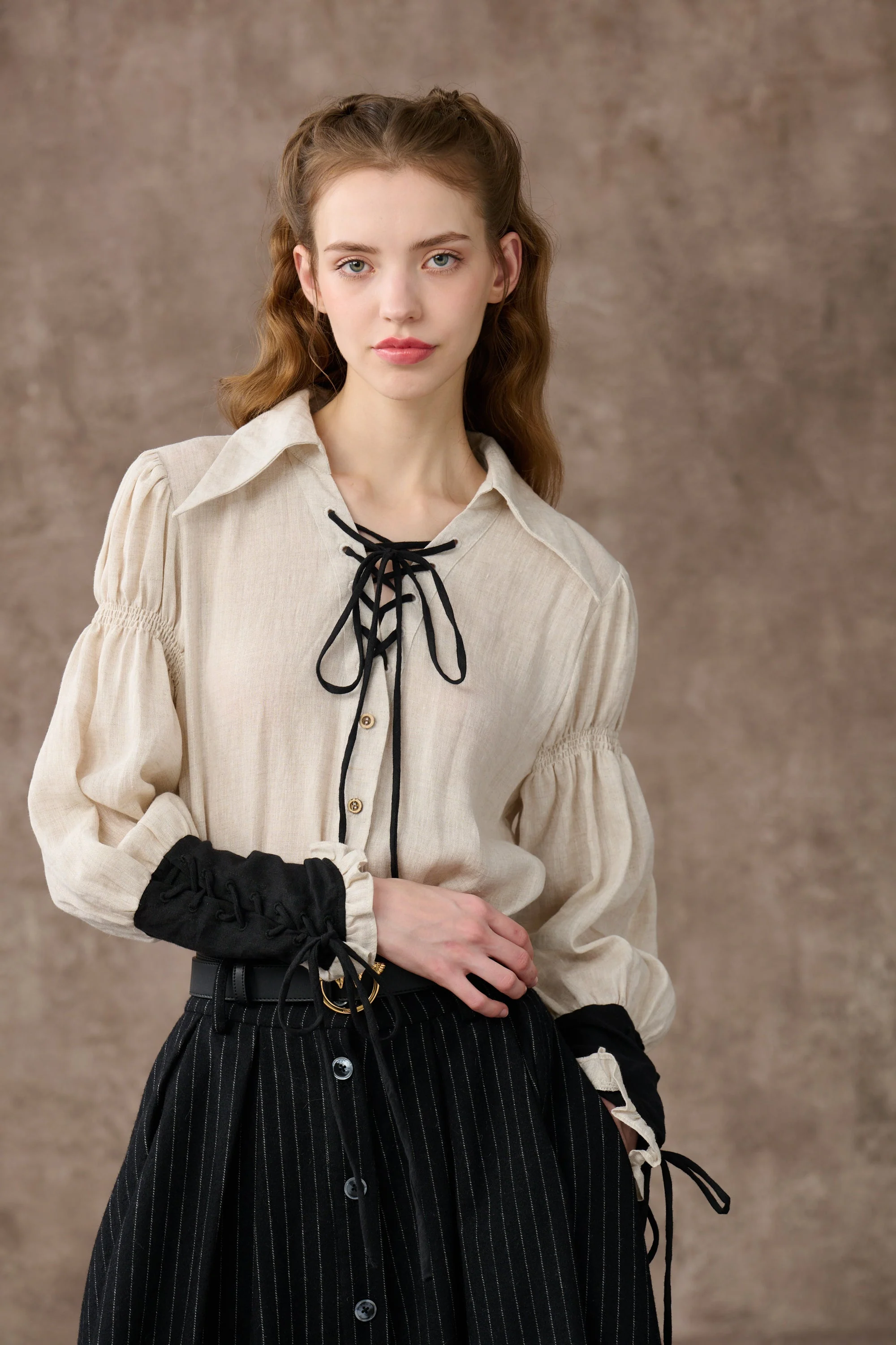 SARAH 17 | LACE-UP LINEN SHIRT - Image 19